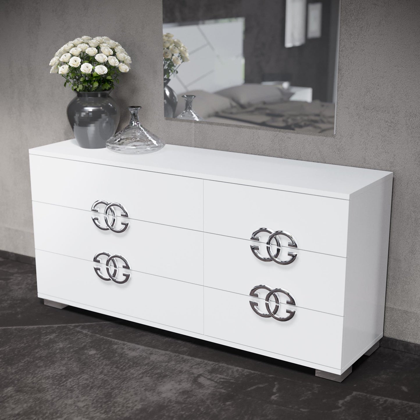 DRESSER & MIRROR Model DAFNE Exclusive Made in Italy Brand STATUS ITALY LIMITED STOCKS TORONTO ONLY