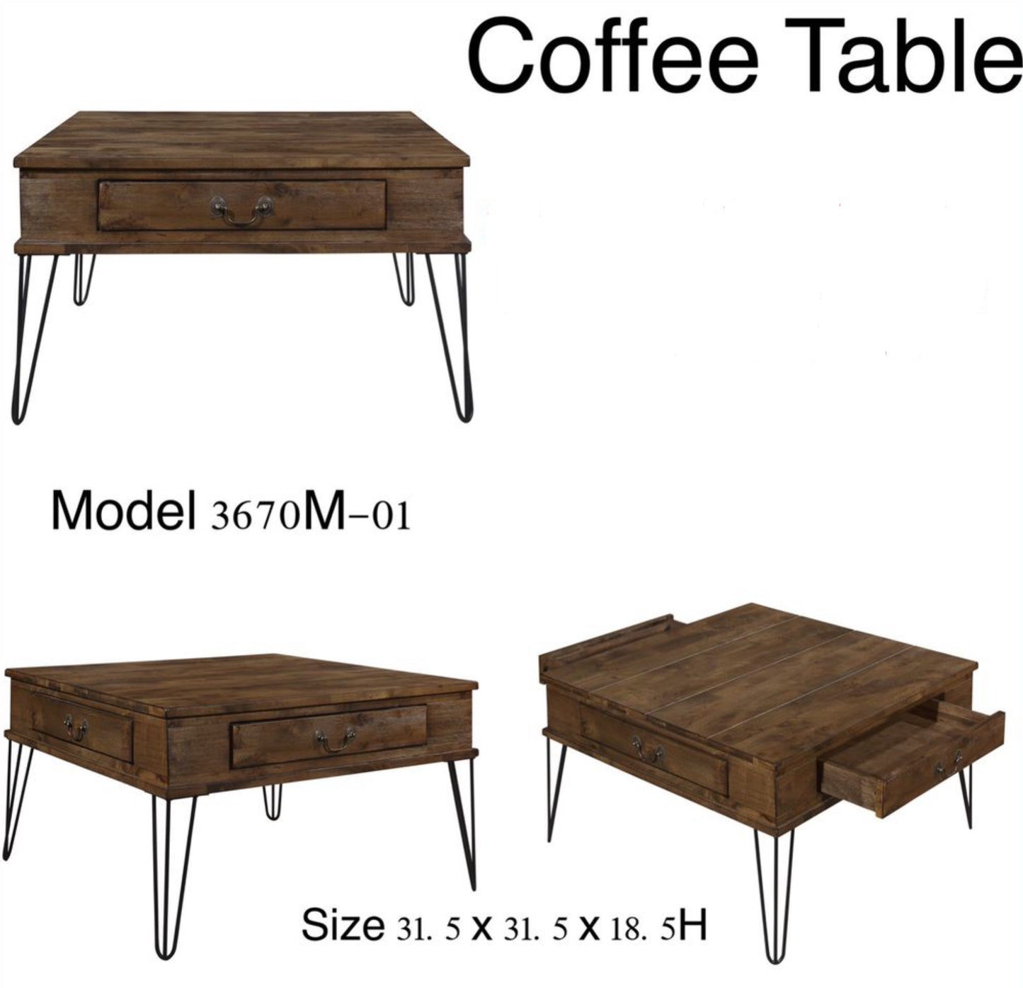 Square Coffee Table 3670M-01 Toronto Stocks