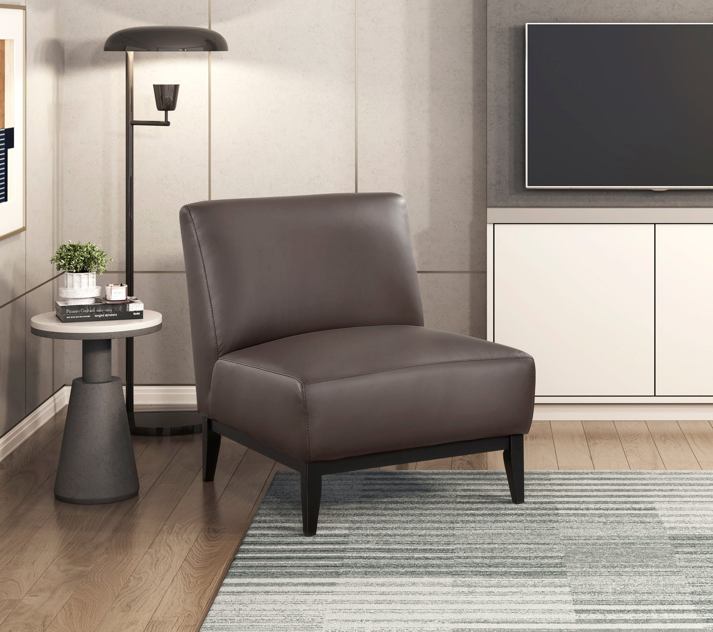 Leather Accent Chair 1129DBR Toronto Stocks