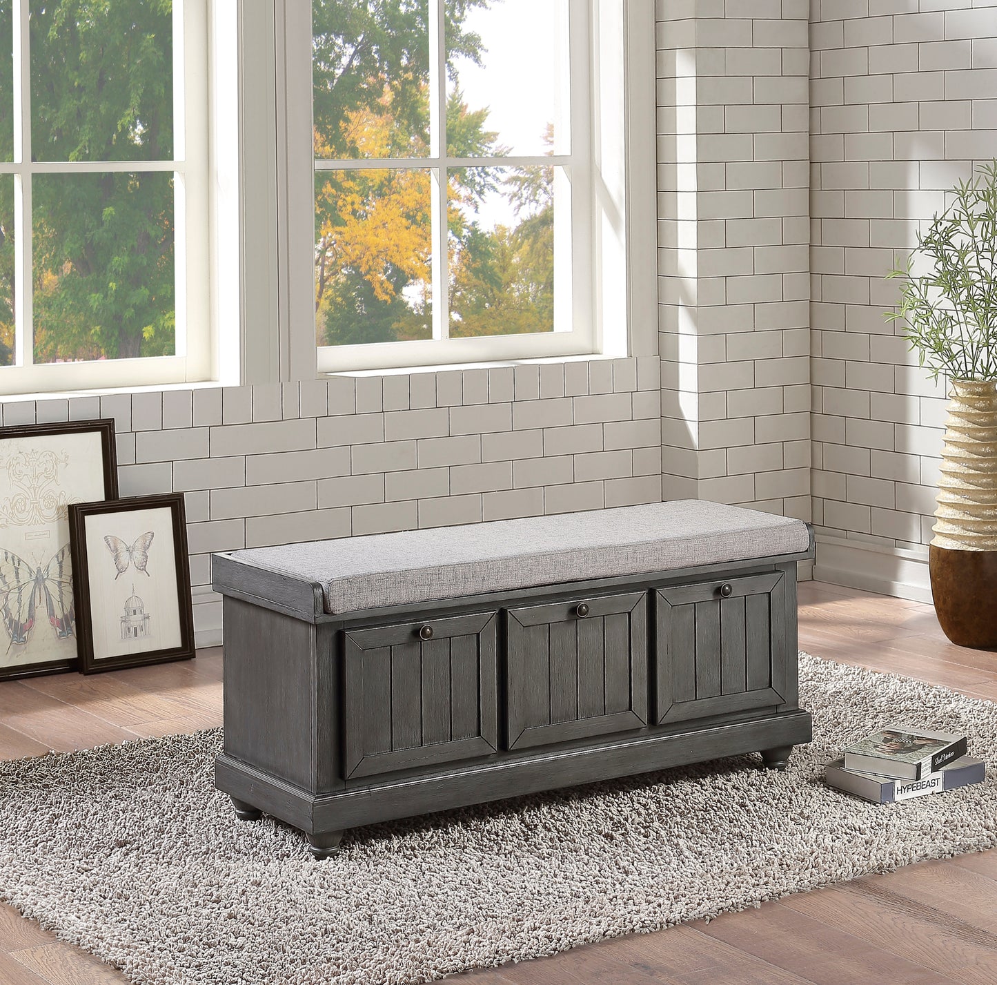 Banc de rangement à couvercle relevable 4586DG en stock à Toronto