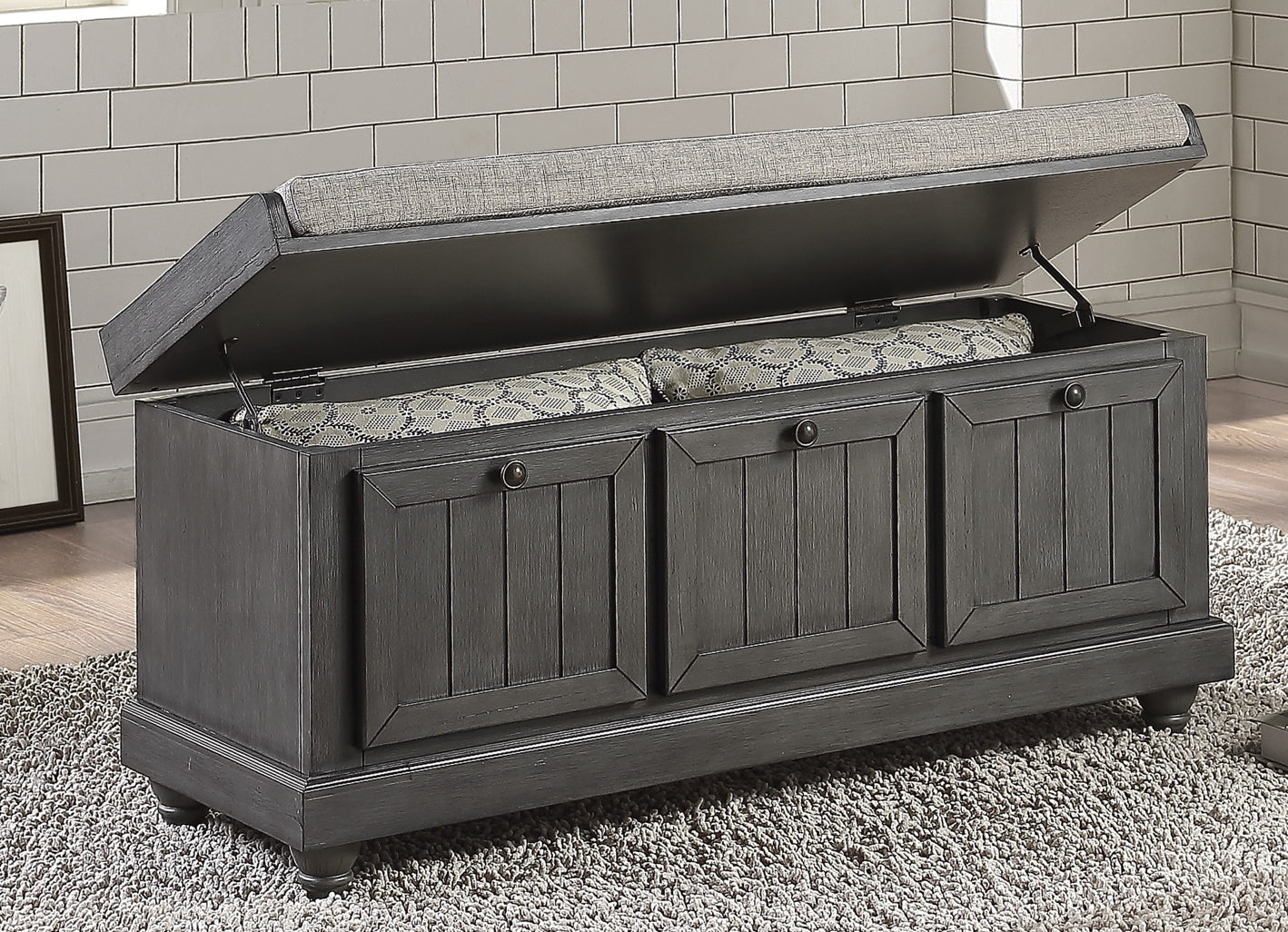 Lift top Storage bench 4586DG Toronto Stocks