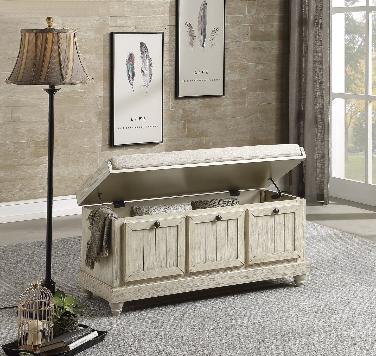 Lift top Storage bench 4586W Toronto Stocks