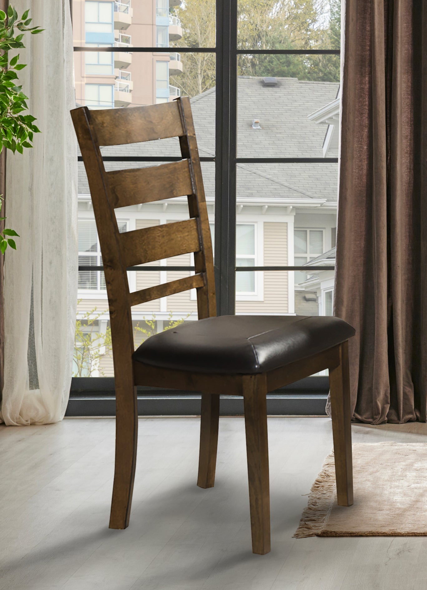 Ensemble de salle à manger en bois massif à bords naturels, modèle 5020, en stock à Toronto.