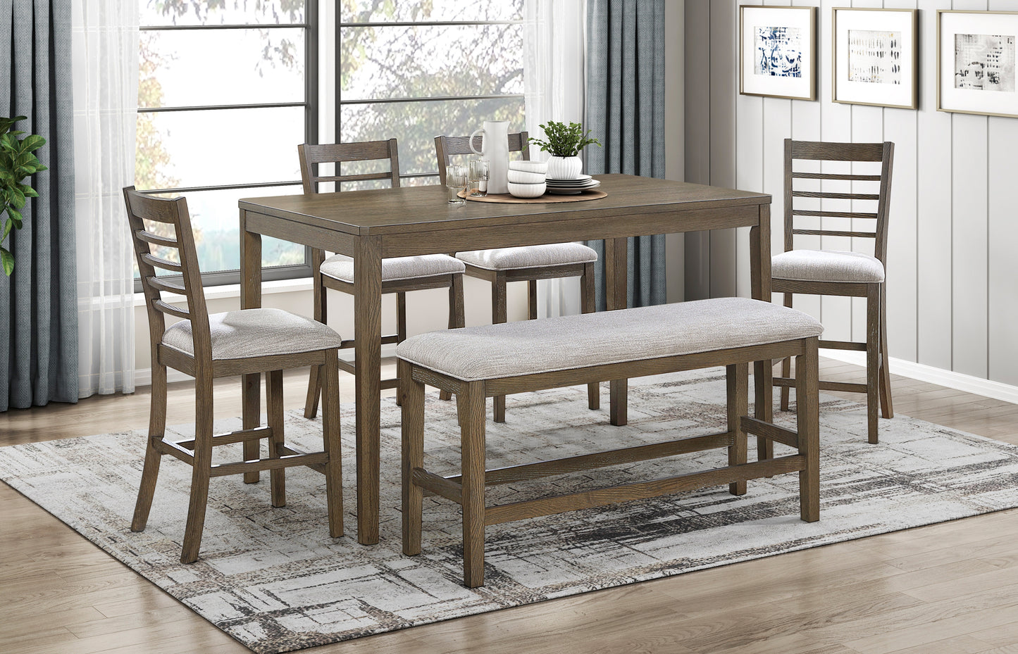 Counter Height Dining Set 6 pc Pack Model Model 5987-36 Toronto Stocks