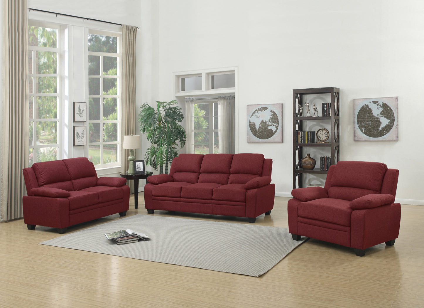 Fabric Sofa/Love Seat/Chair red/grey/brown colors Toronto Stocks
