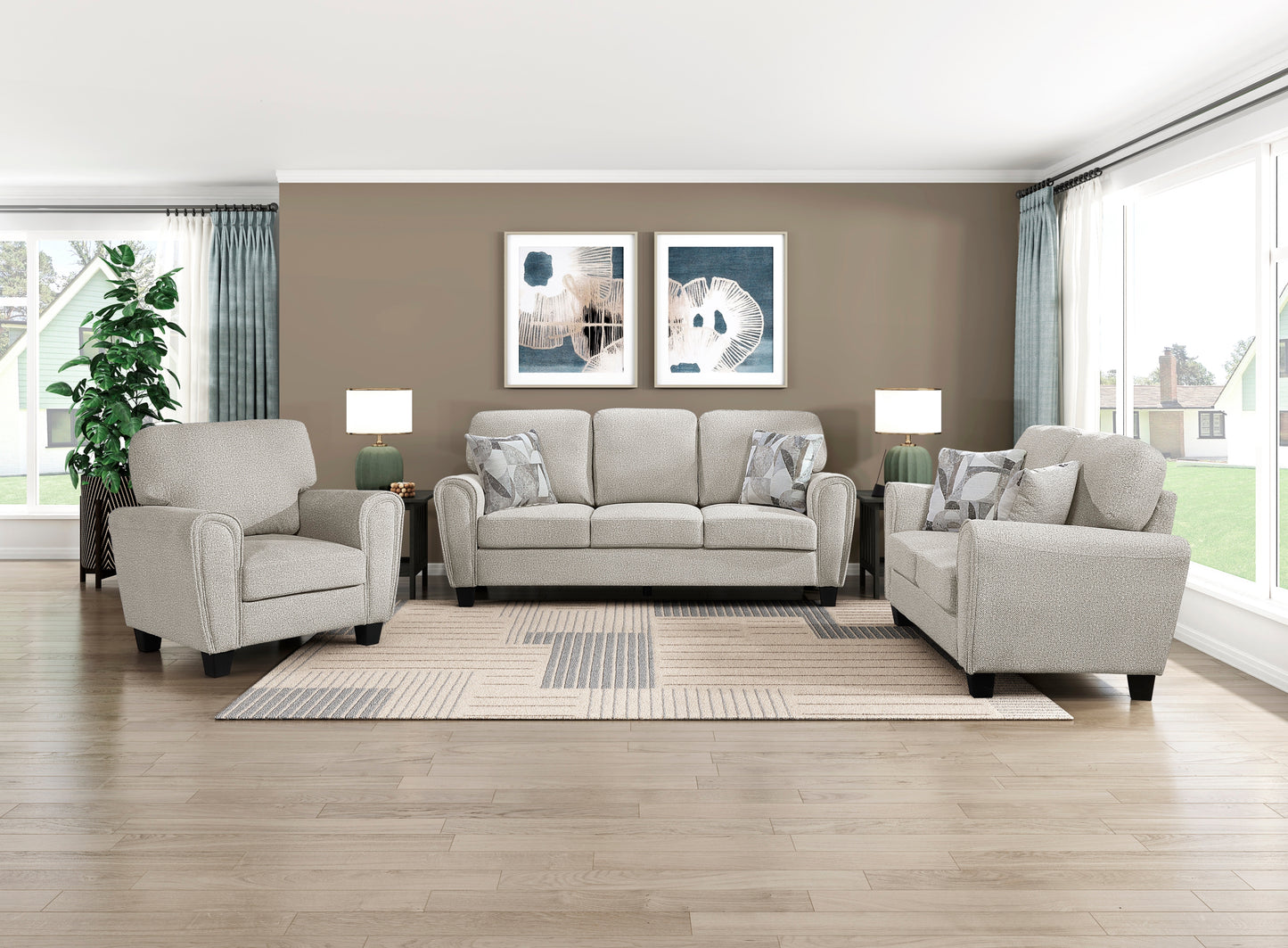 Fabric Sofa / Love Seat / Chair Model 9214NPG Toronto Stocks