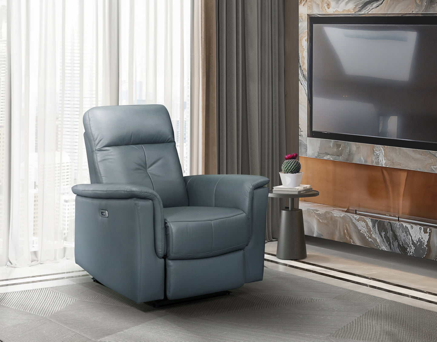 Model 9620PBGY-1G Power Glider Recliner in Leather . Toronto Stocks