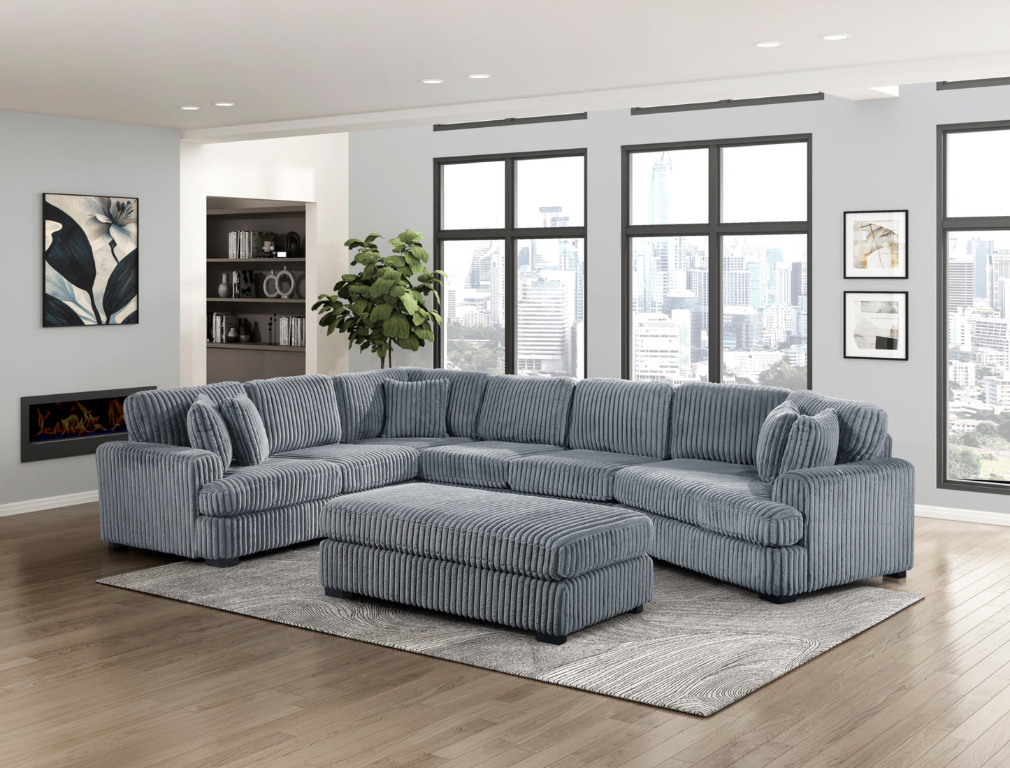 Model 9623GY 5 pc Modular Sectional Sofa sets Toronto stocks