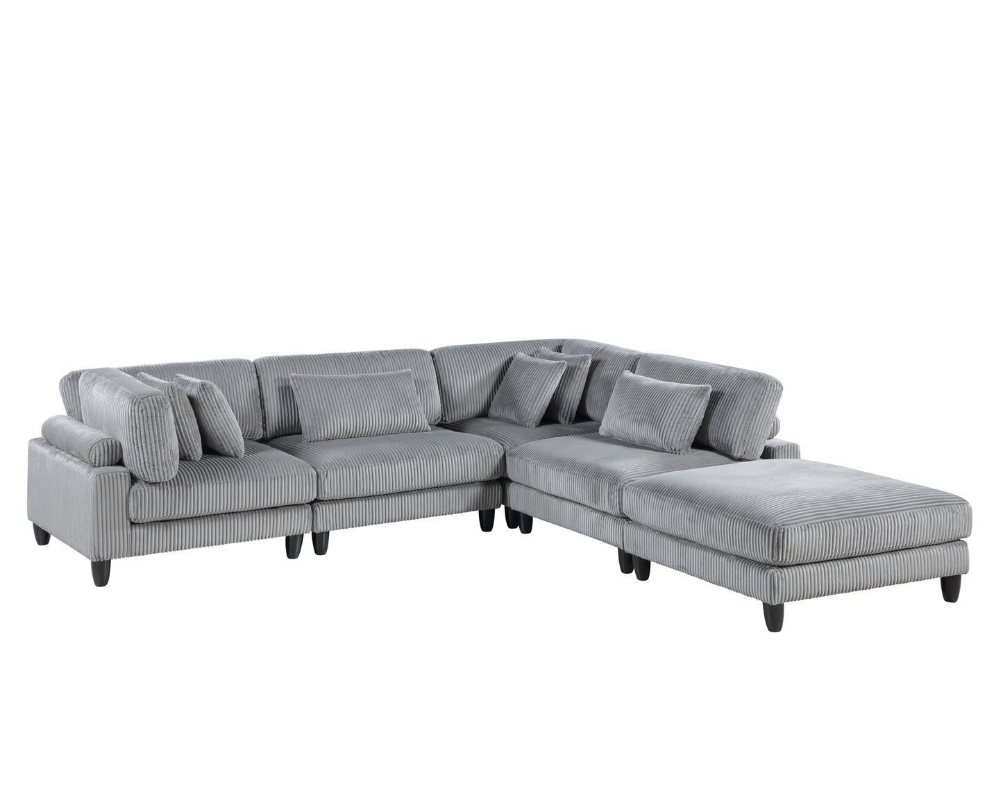 Model 9688GY*52CR2ACOT 5-Piece Modular Sectional with Ottoman . Toronto Stocks