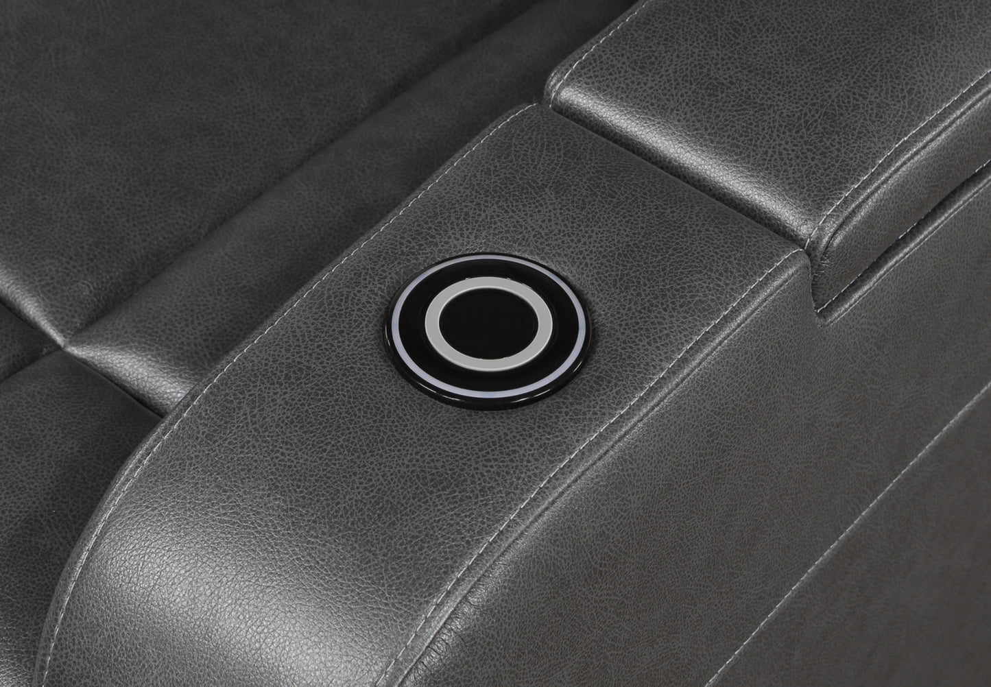 Model 98522GRY-1PW Power Reclining Chair with Wireless Charger, Cooling Cup-Holder, Storage Arms, Speakers, LED Light & USB Port. Toronto Stocks