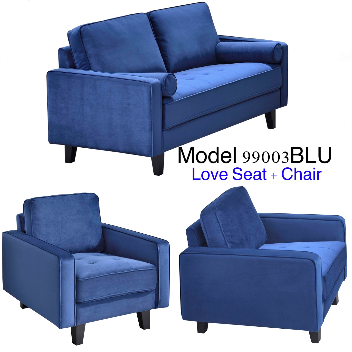 Model 99003BLU Fabric Sofa/Love Seat/Chair Toronto stocks