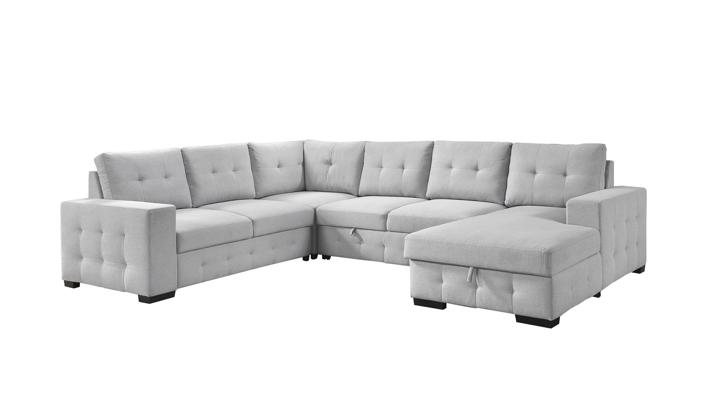 Model 99023LGYSS4R Sectional with Pullout Bed & Right Side Storage Chaise. Toronto Stocks