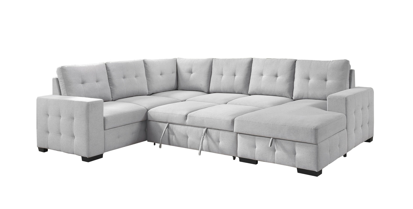 Model 99023LGYSS4R Sectional with Pullout Bed & Right Side Storage Chaise. Toronto Stocks