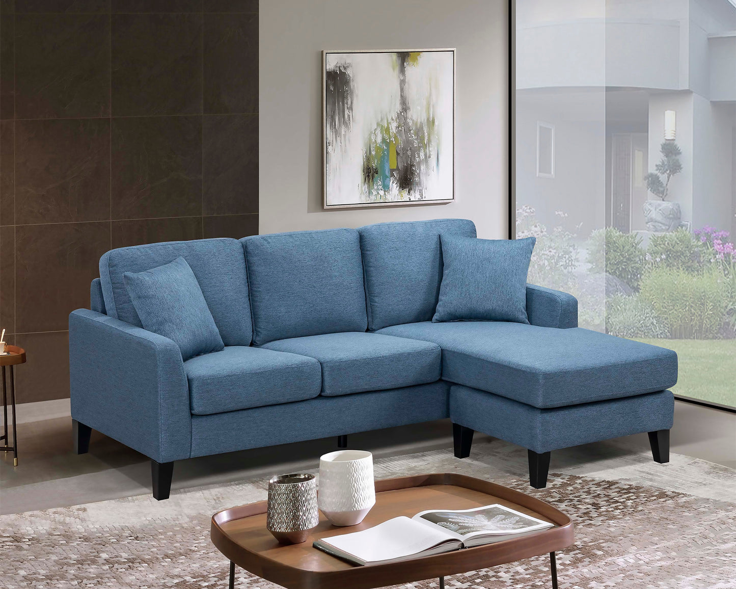Model 99912BLU-3SC Reversible Sectional Sofa Chaise .Very Limited Toronto Stocks
