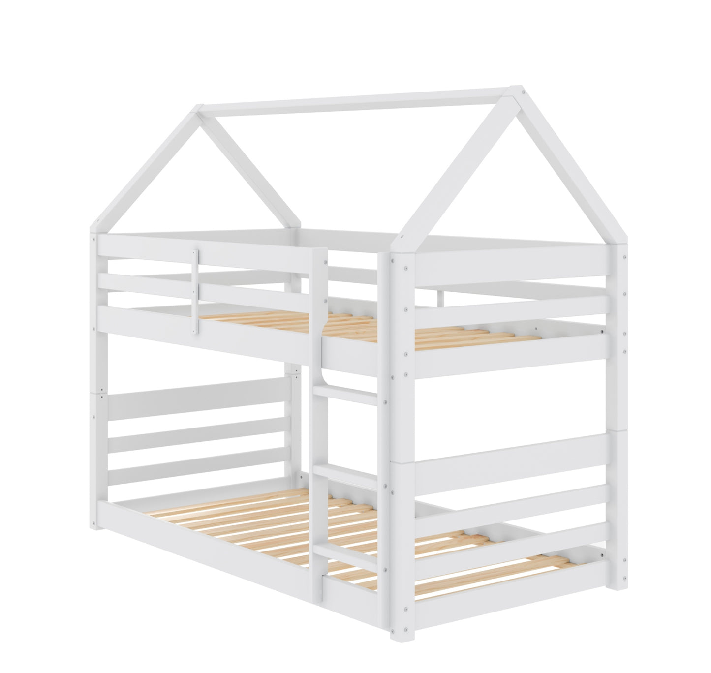 Model B2004TTWH Twin over Twin House Bunk Bed, White , Toronto Stocks