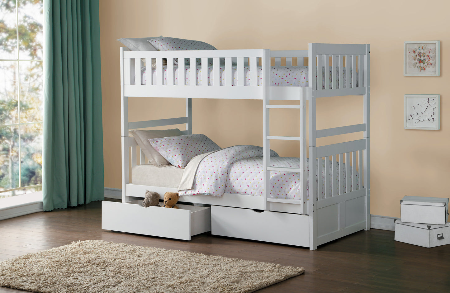 Model B2053FFW Full/Full Bunk Bed with Drawers/Trundle options . Toronto stock