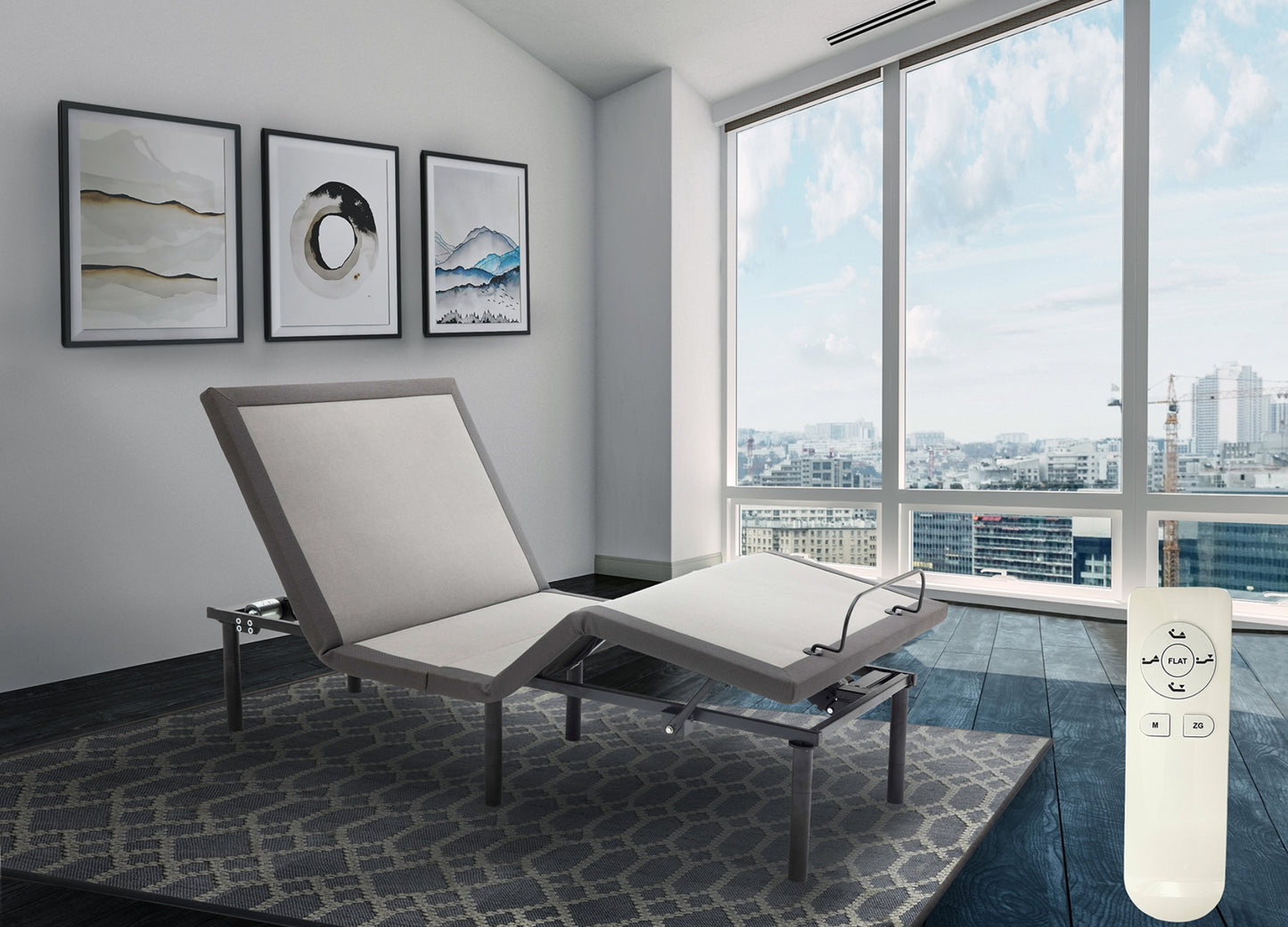 Model MABF-2ET Twin XL Wireless Upholstered Adjustable Bed Base. Toronto stock
