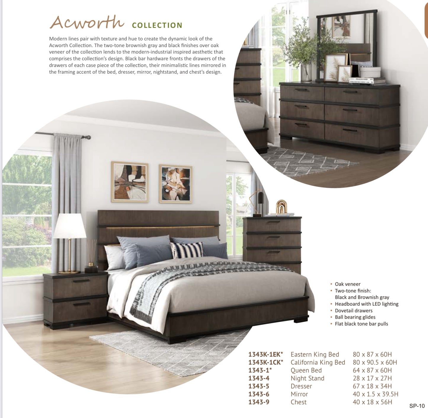 Ensemble de chambre à coucher California Stocks, modèle 1343