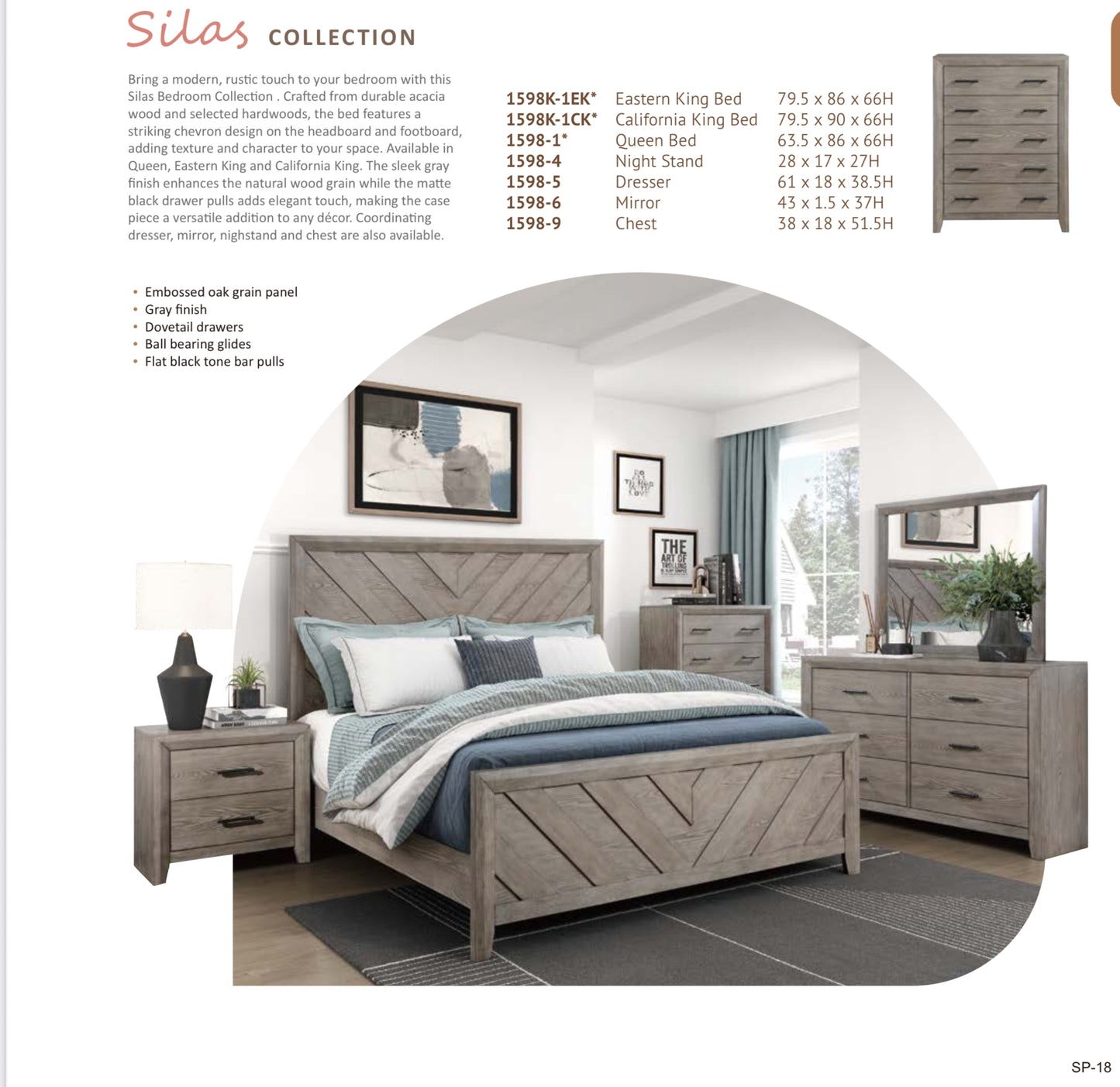 Model 1598 California Stocks Bedroom Set