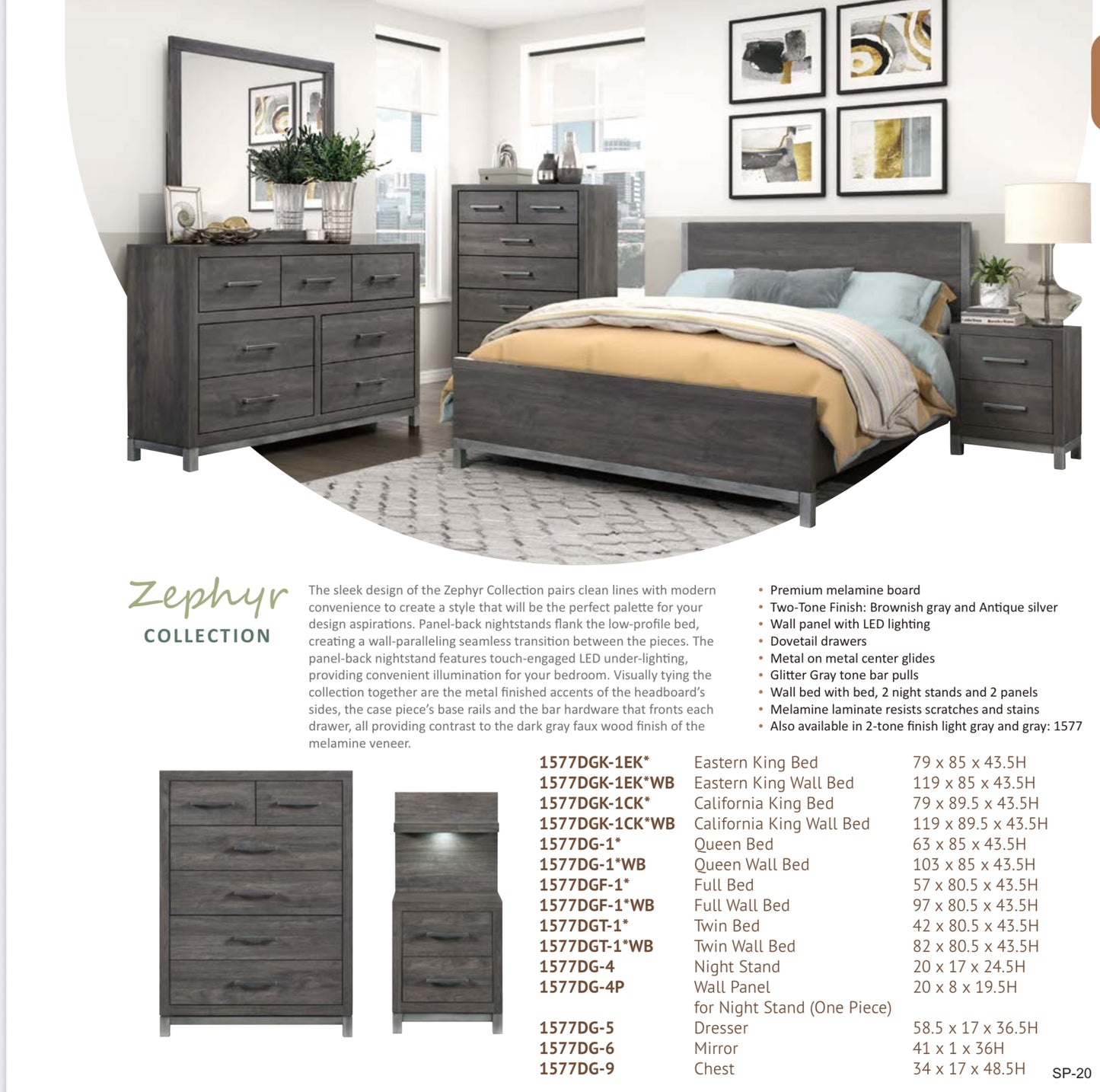 Model 1577DG California/Toronto Stocks Bedroom Set