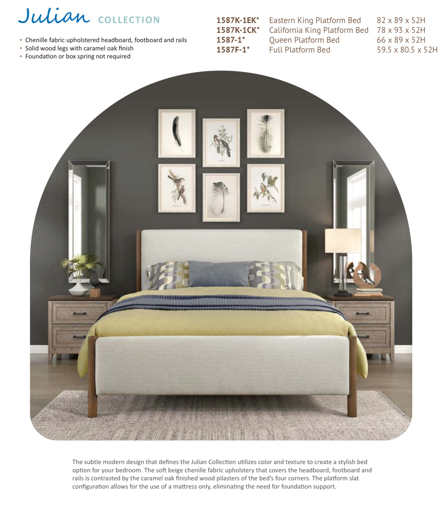 Model 1587 Queen/King/Full Size Bed California/Toronto Stocks
