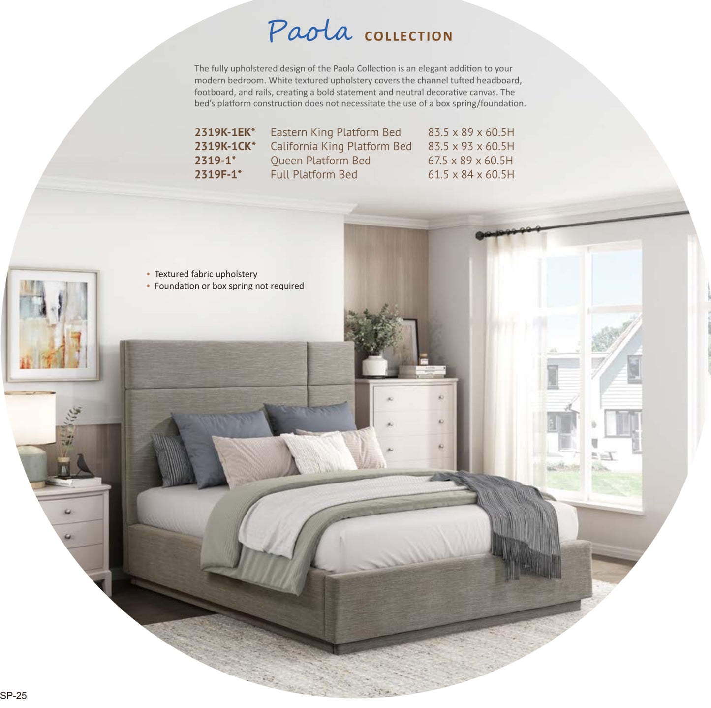 Model 2319 Queen/King/Full Size Bed Toronto/California Stocks