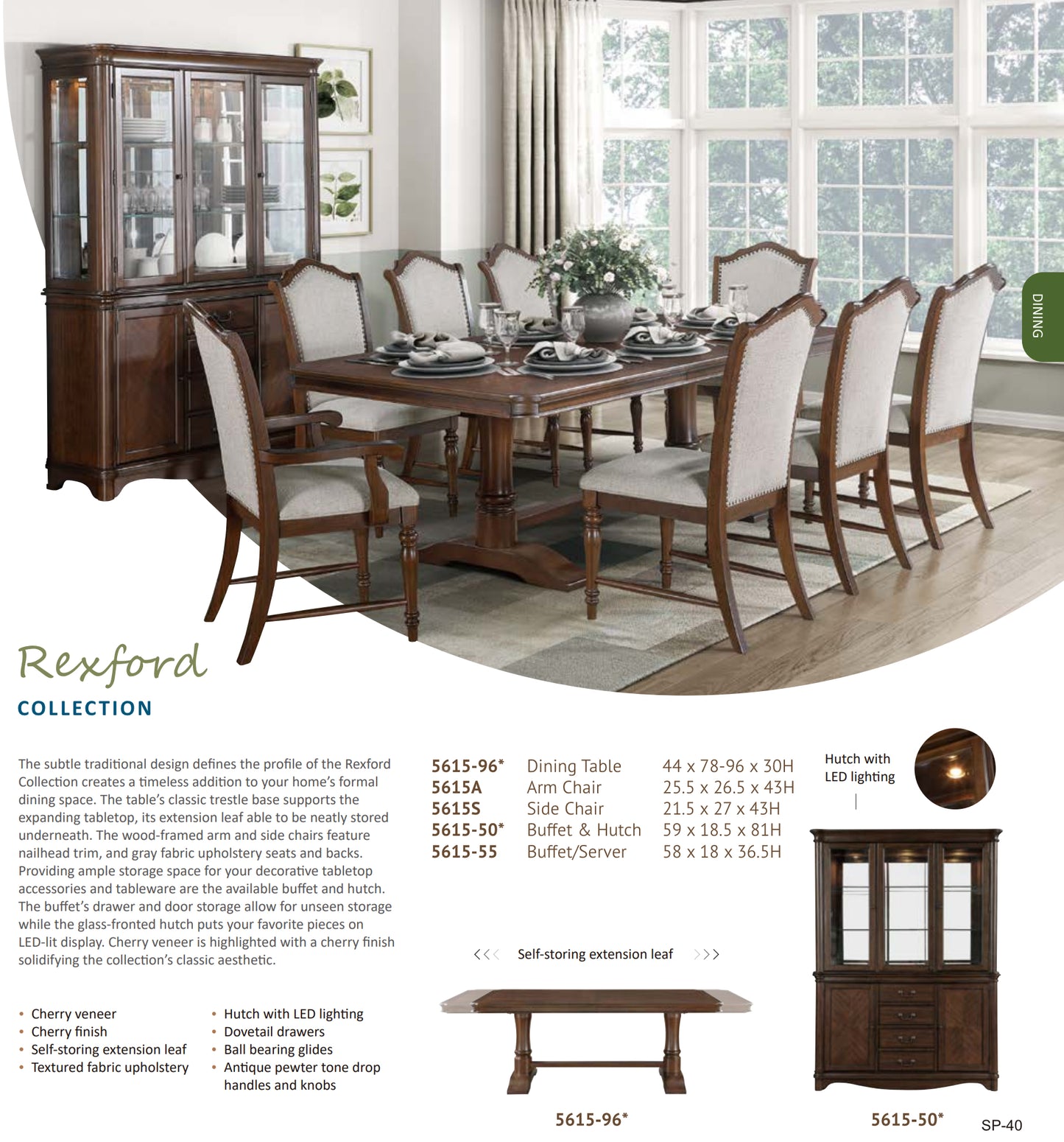 Model 5615 Dining Set California Stocks