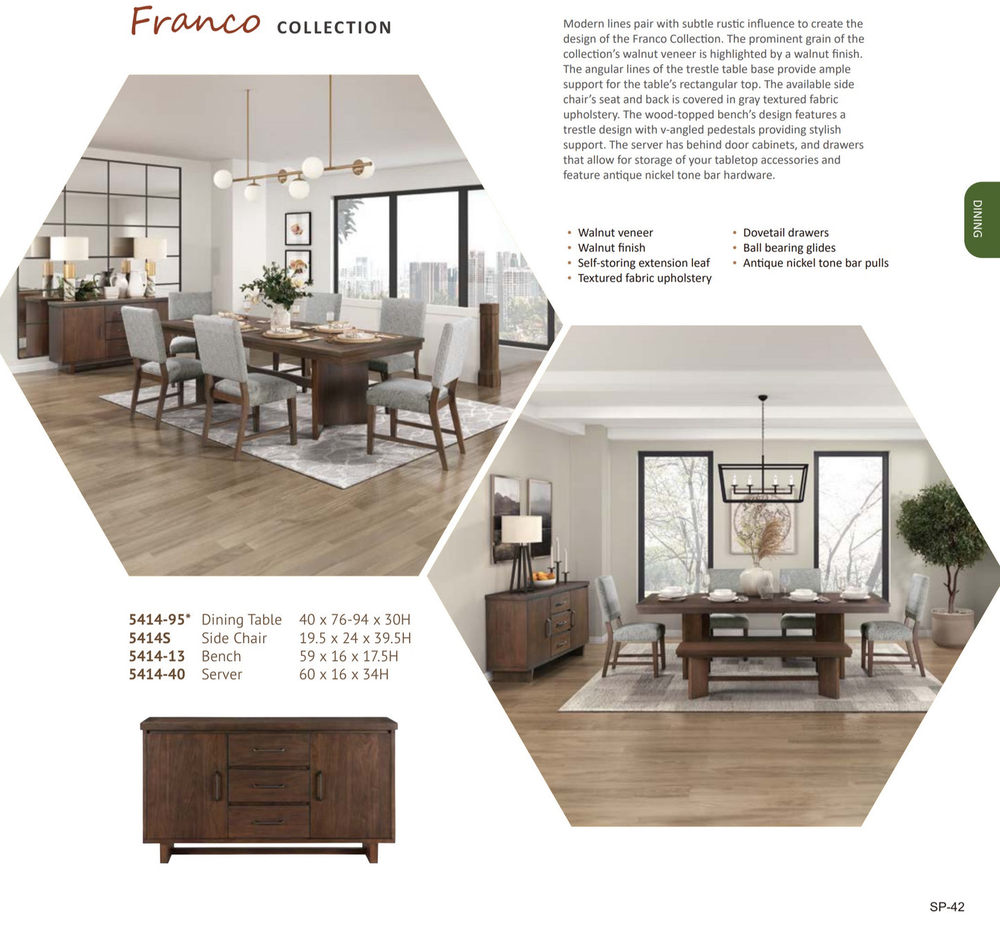 Model 5414 Dining Set California Stocks