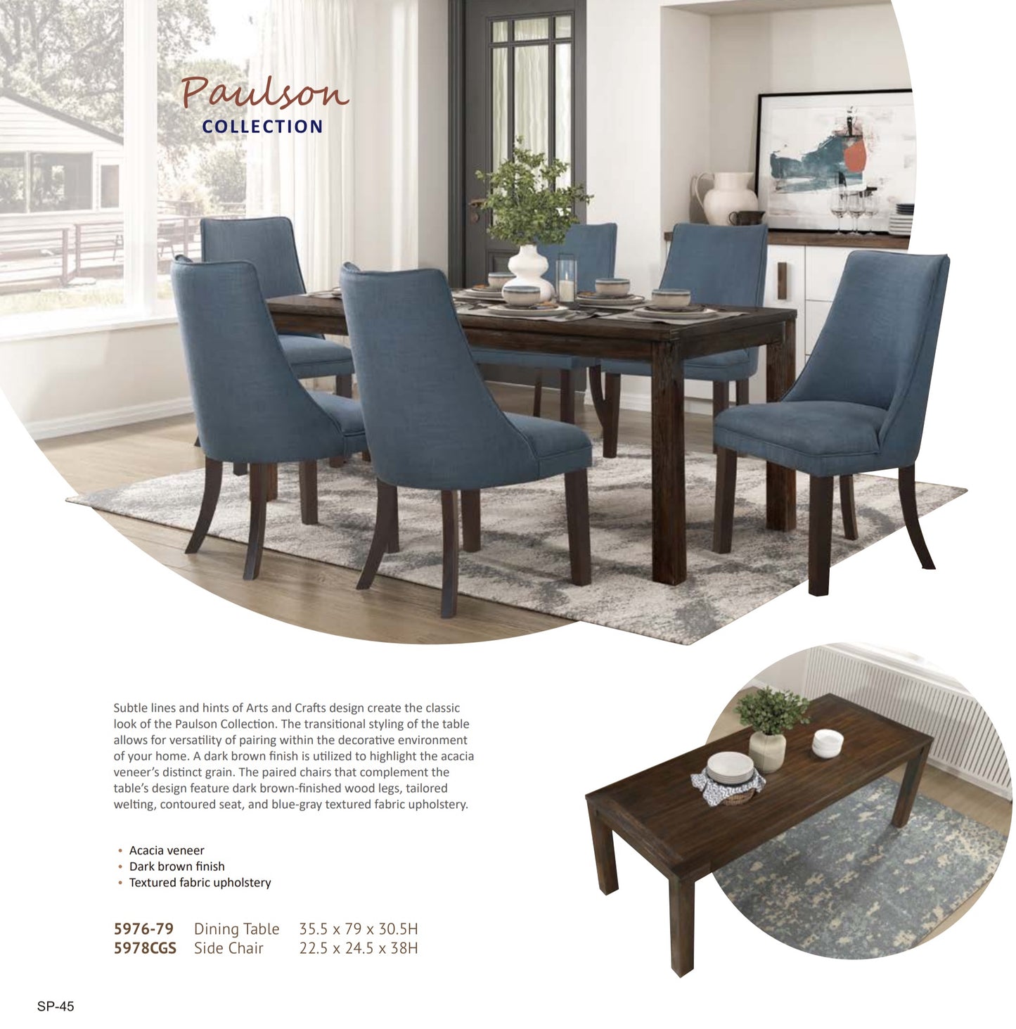 Model 5976/5978CGS Dining Set California Stocks