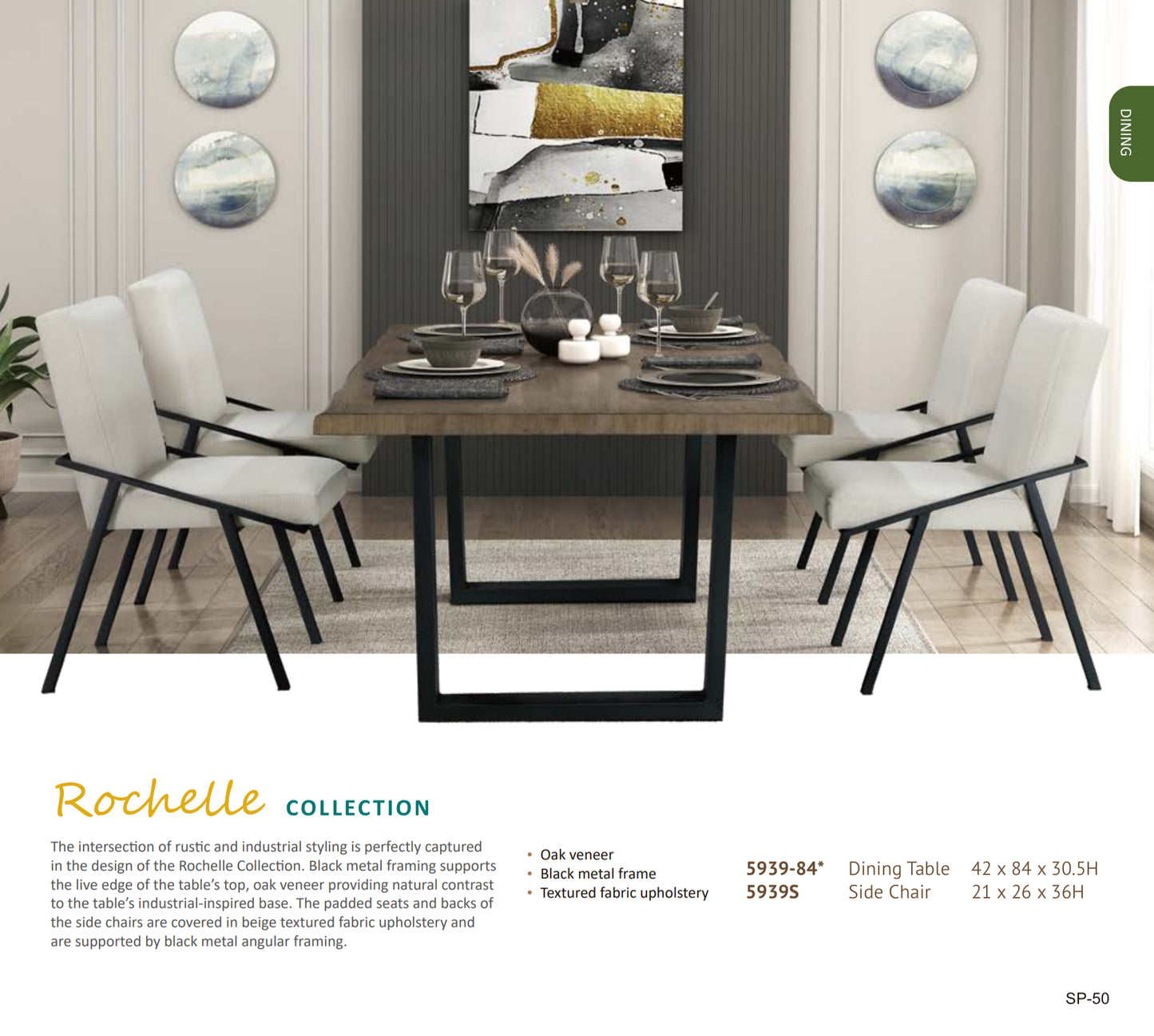 Model 5939 Contemporary Dining Set TORONTO/California Stocks