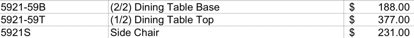Model 5921 Marble print tempered glass top Modern Dining Set California Stocks
