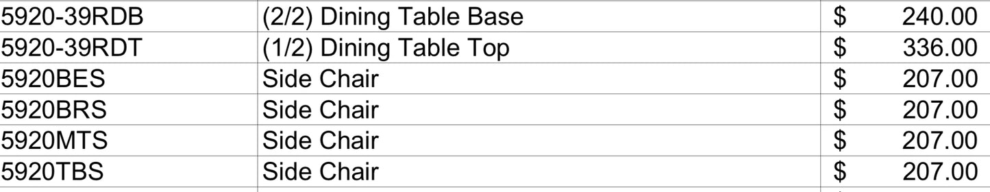 Model 5920 Marble print tempered glass top Modern Dining Set California Stocks