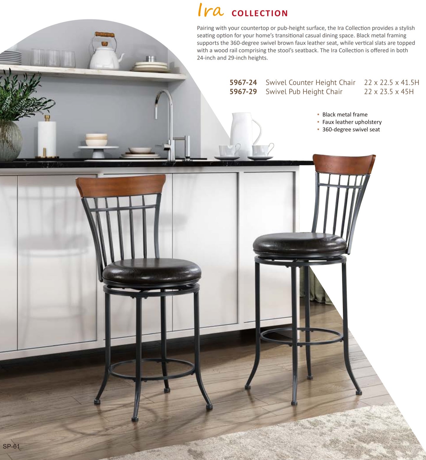 Model 5967-24/29 Swivel Counter/Pub Height Chairs California Stocks