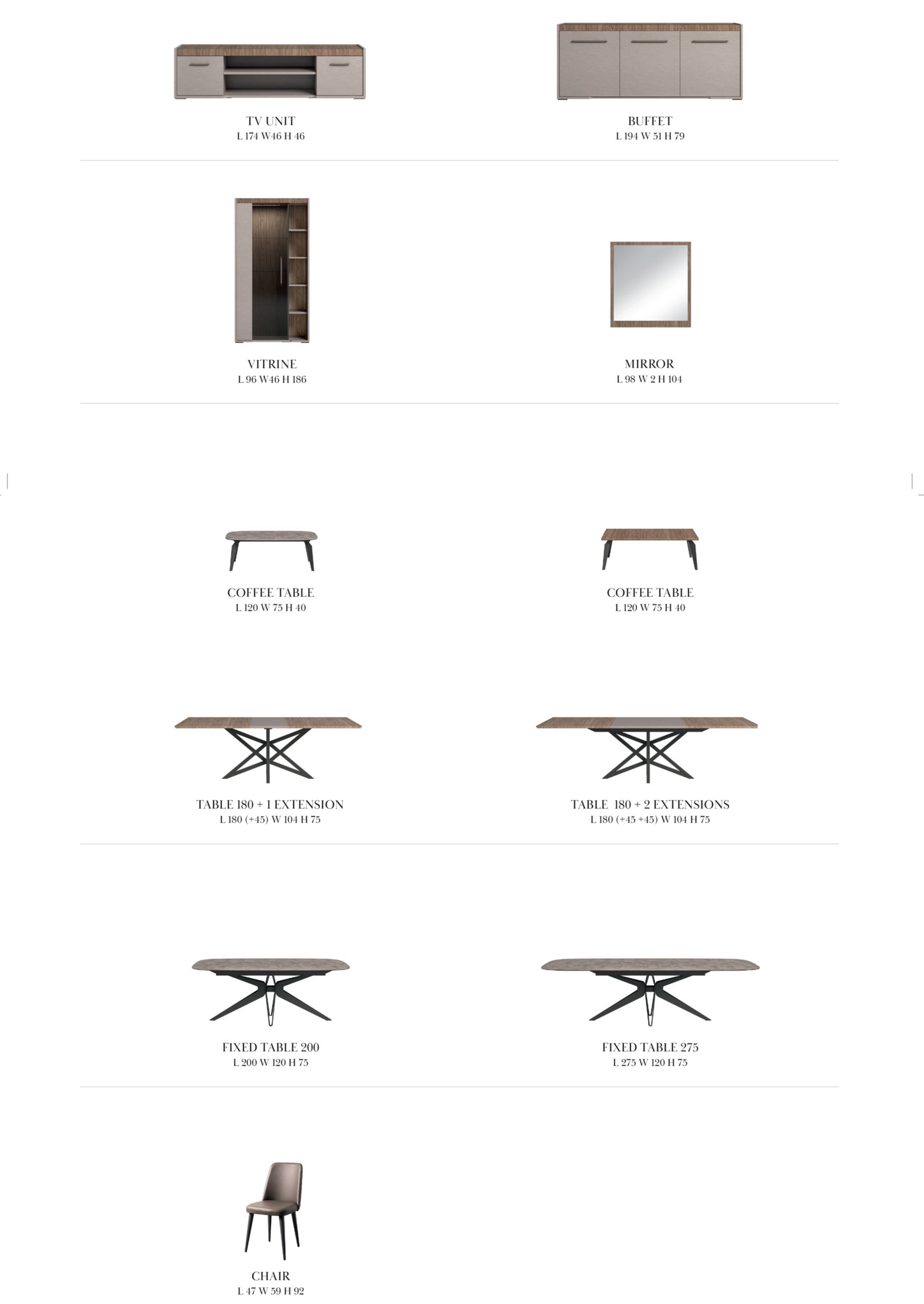 Model Nora Italian Dining Set SPECIAL ORDERS ONLY