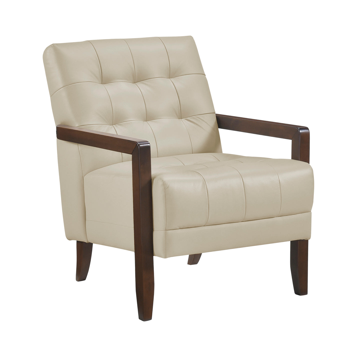Contemporary Leather Accent Chair 1010BEG-1 Toronto Stock Item