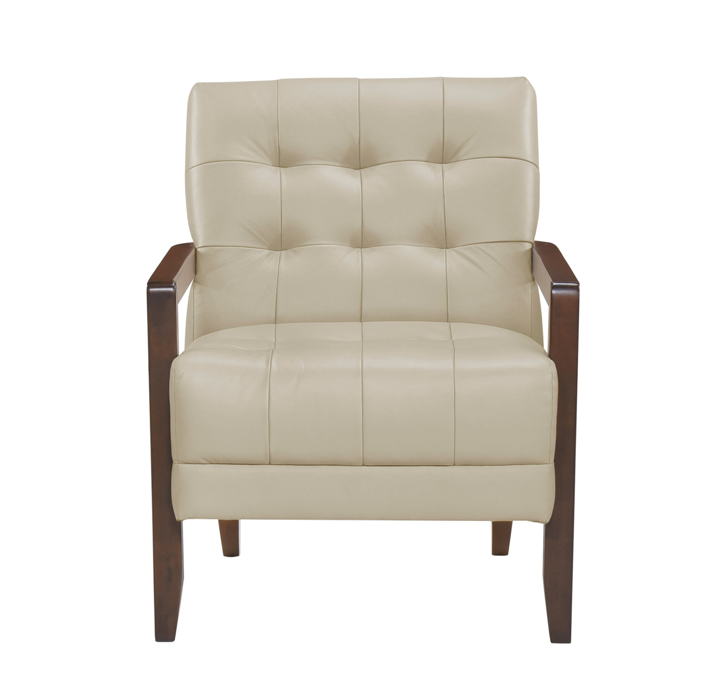 Contemporary Leather Accent Chair 1010BEG-1 Toronto Stock Item