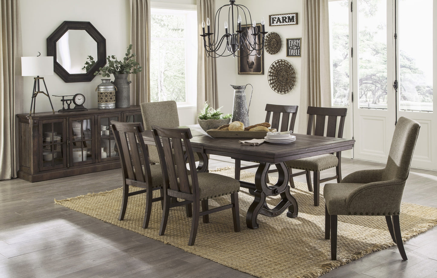 Large Contemporary Dining Set 6/7 Pc 5799