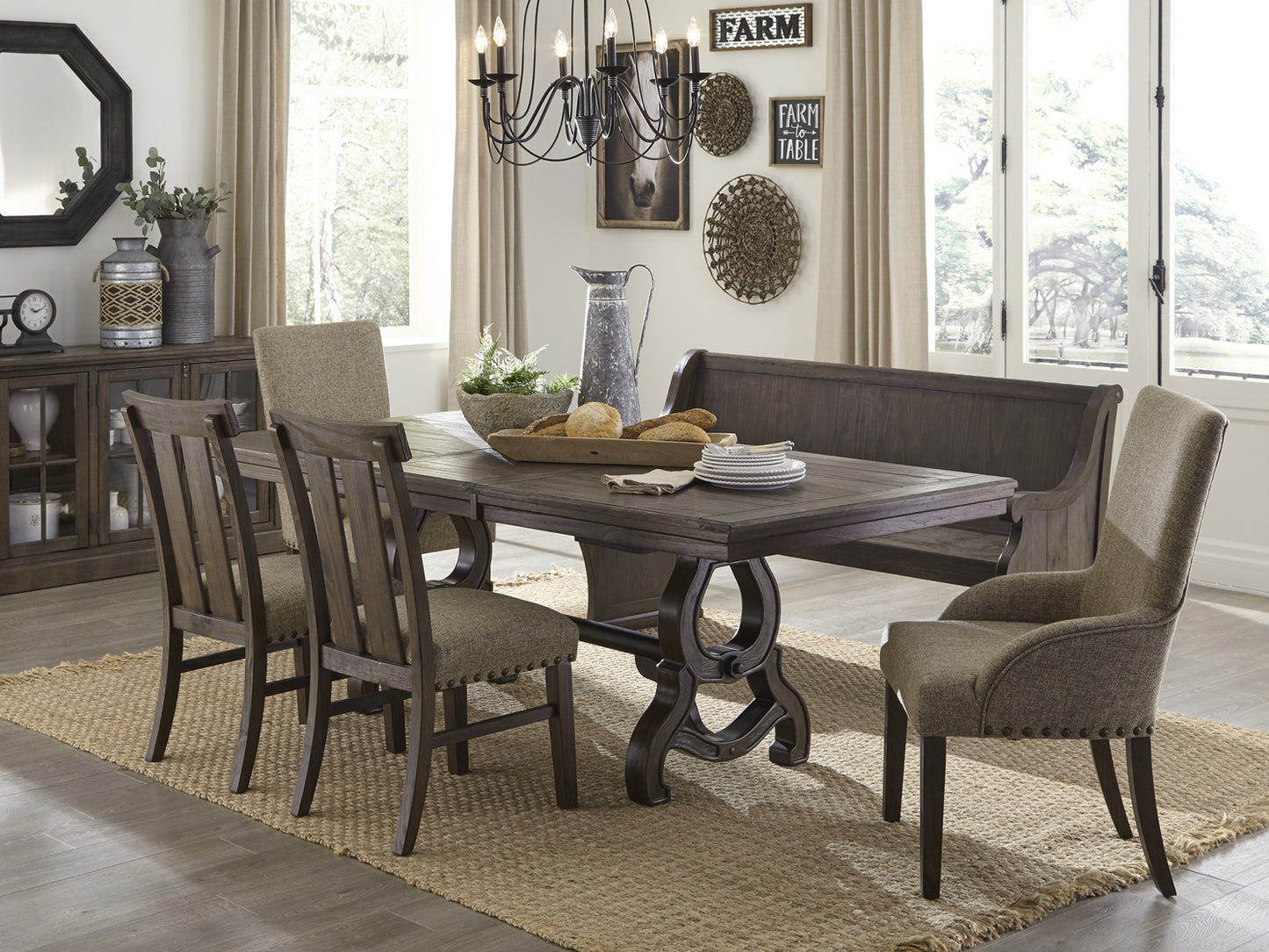 Large Contemporary Dining Set 6/7 Pc 5799