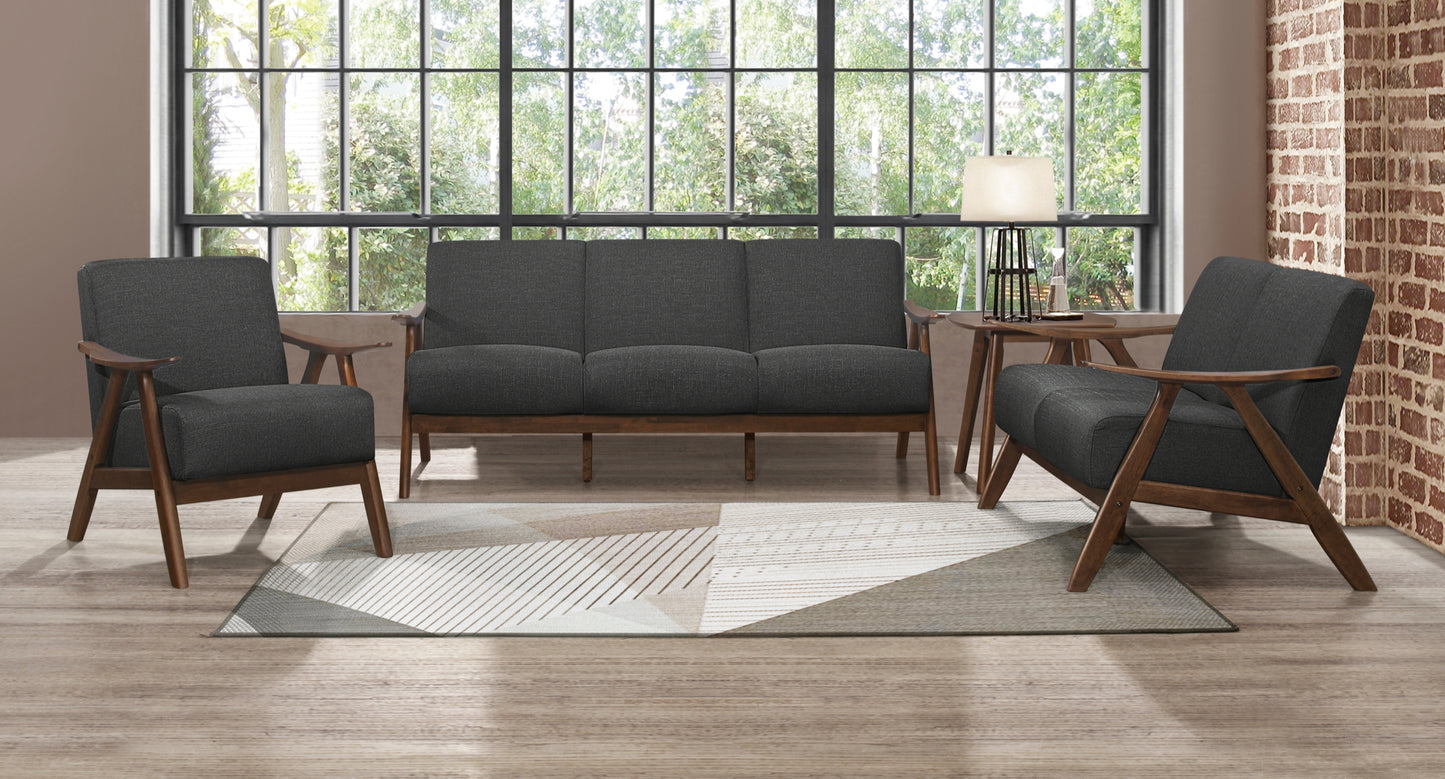 Contemporary Modern Fabric Wooden Sofa Set 1138DGY Toronto Stock