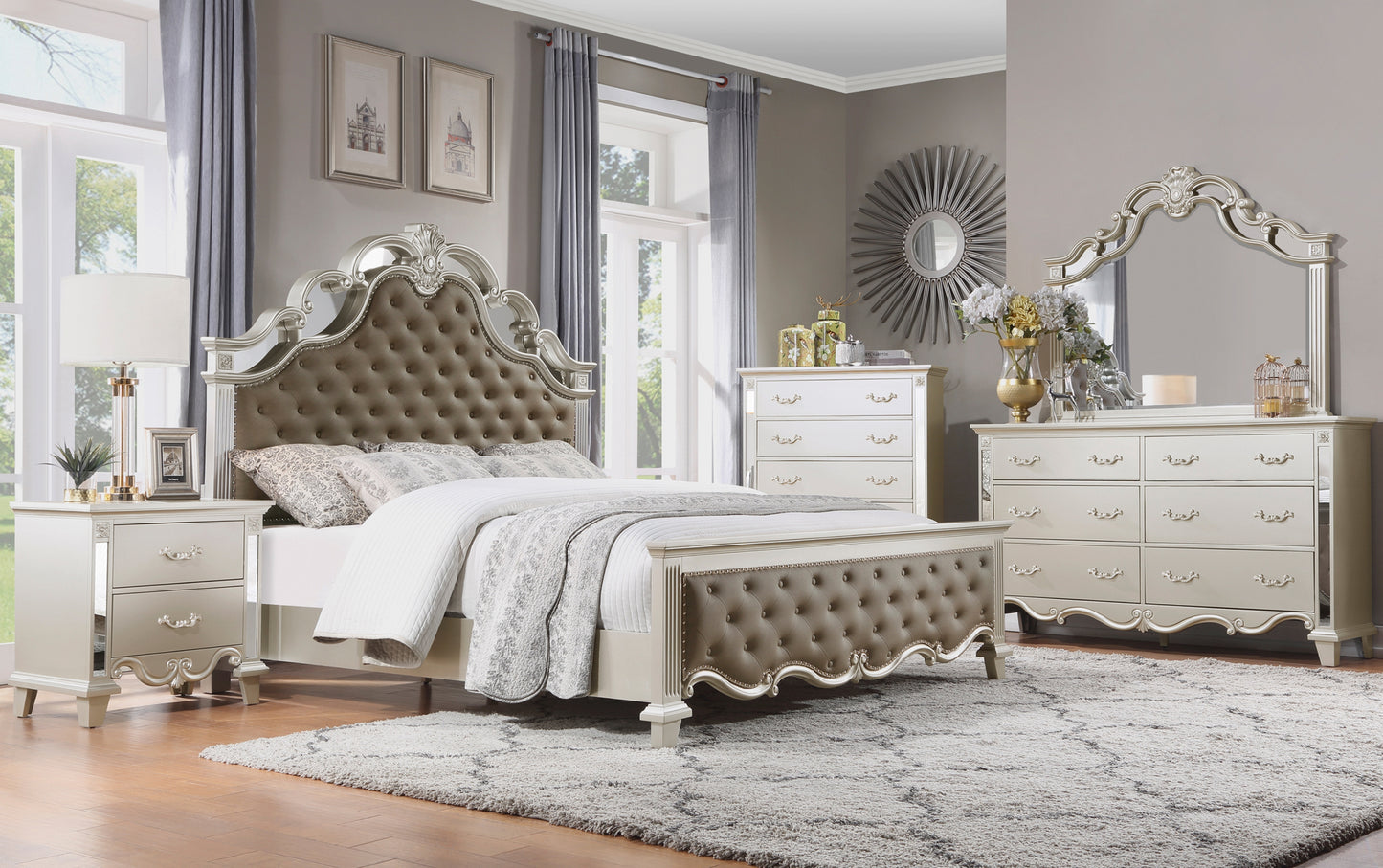 Classic Mirrored Queen Bedroom Set 1429 Limited Stocks Toronto