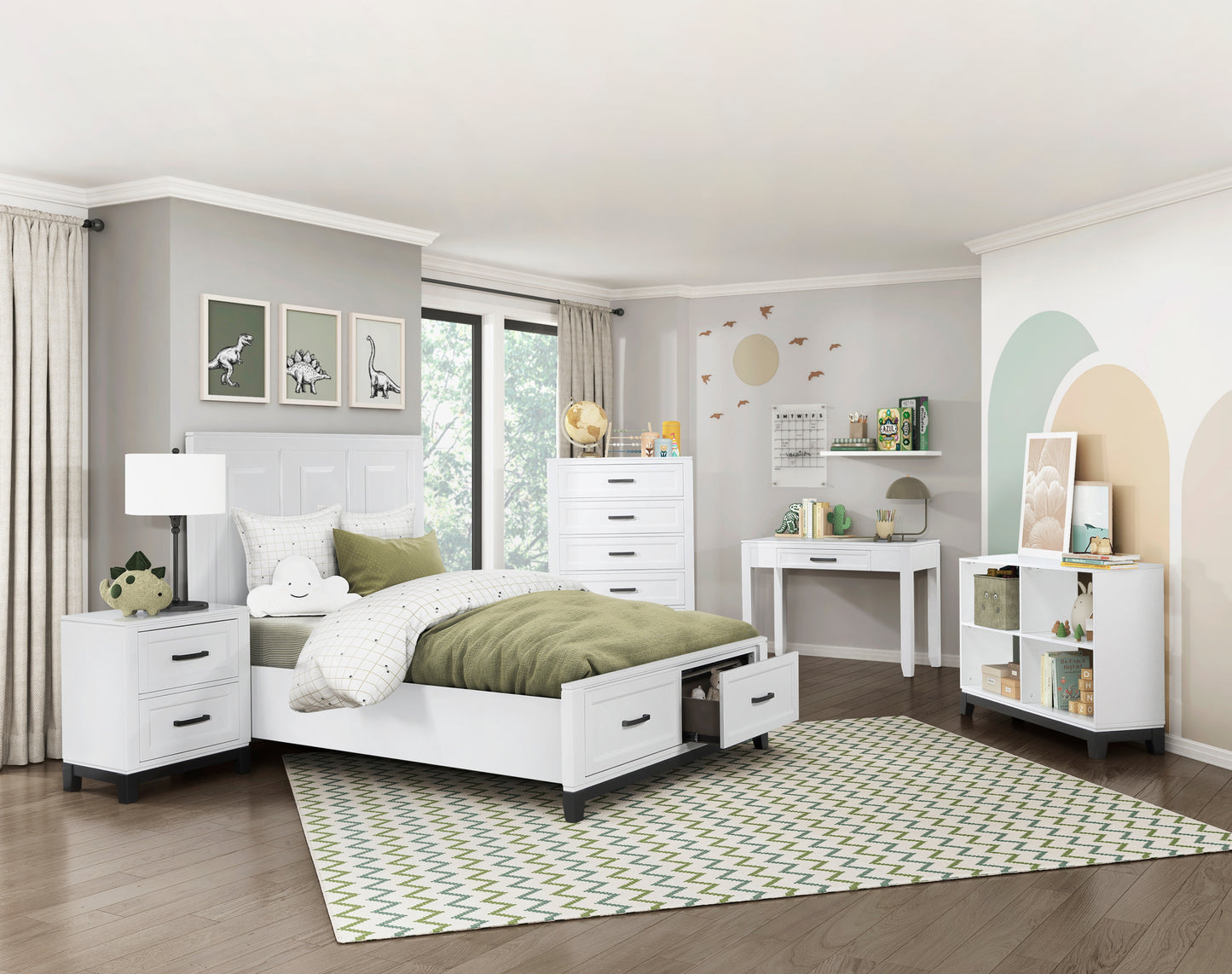 Children / Kids/ Youth White Storage Bedroom Set 1450WHT Toronto Stock