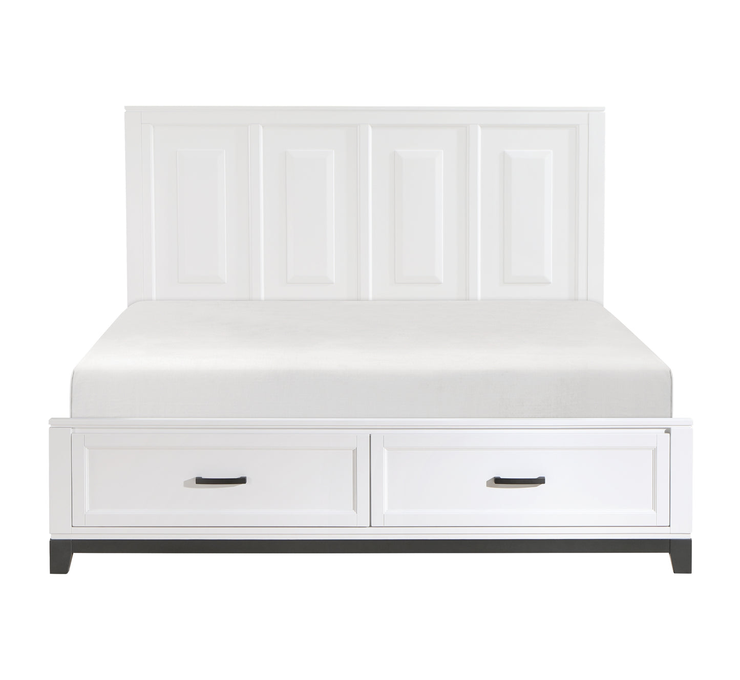 White Storage Queen/King Bed with 2 Drawers 1450WH Toronto Stocks