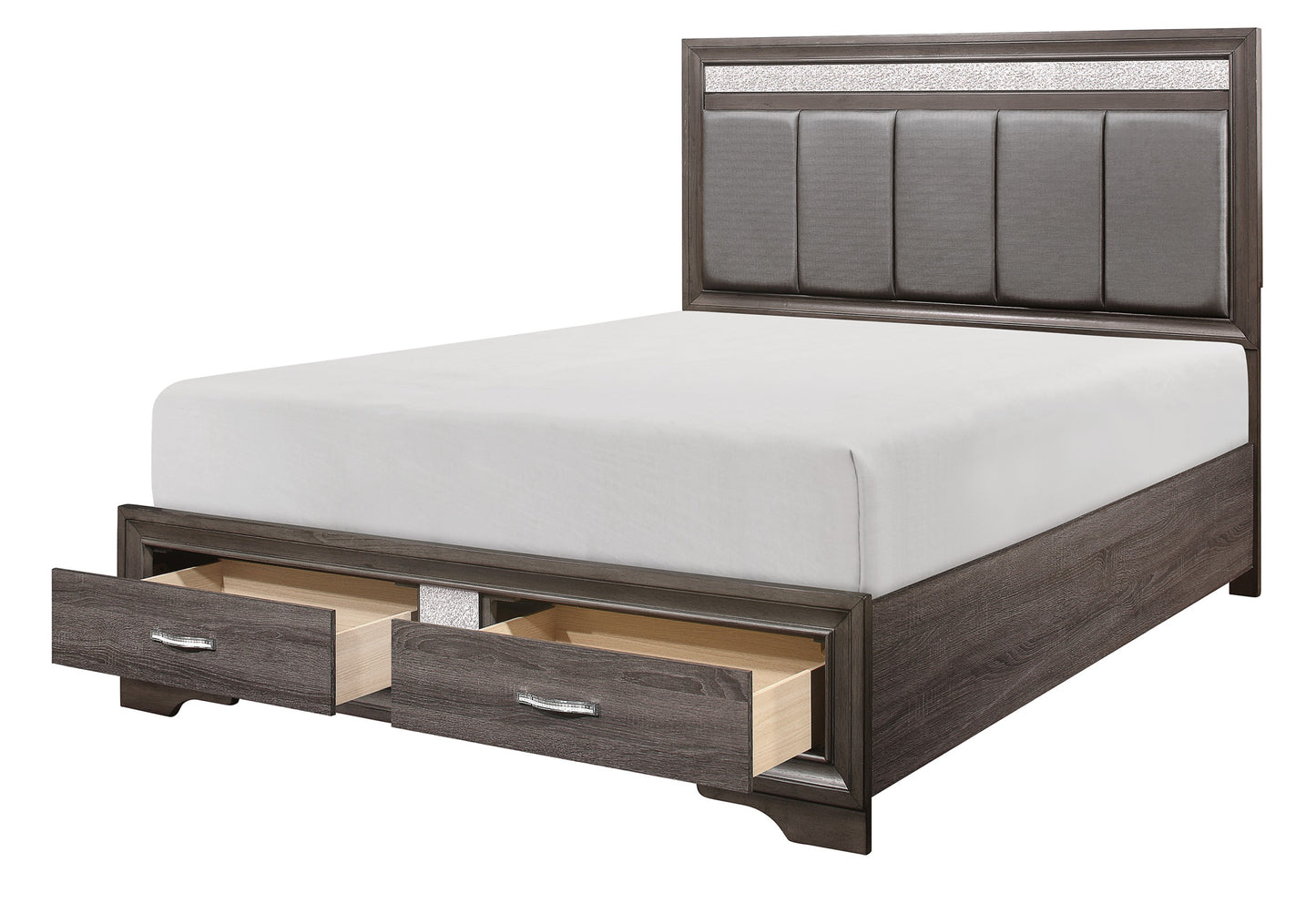 Grey Storage Drawers Queen Bed 1505 Very Limited Toronto Stock