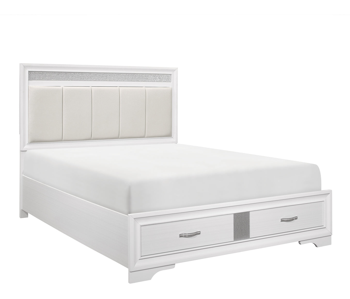 White Storage Drawers Queen/King Bed & Night Tables 1505W Limited Toronto Stock