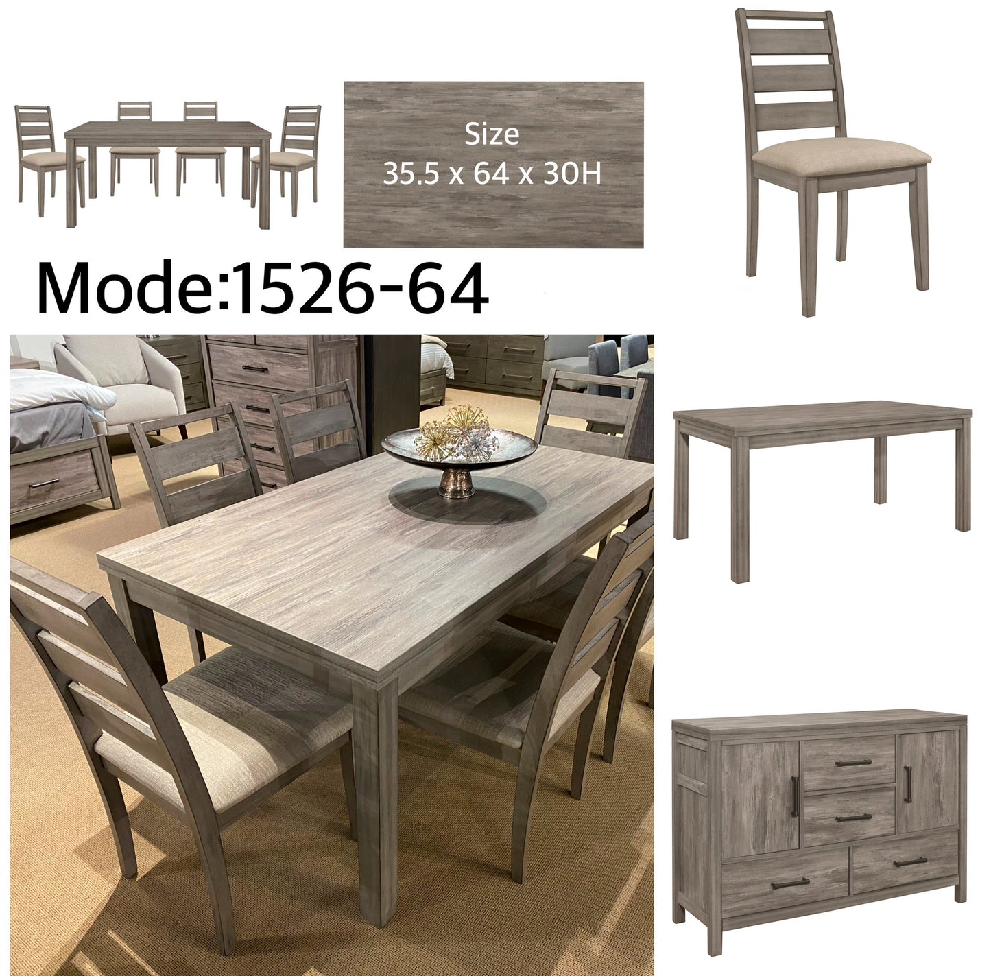 Contemporary Dining Set 1524-64 Toronto Stocks