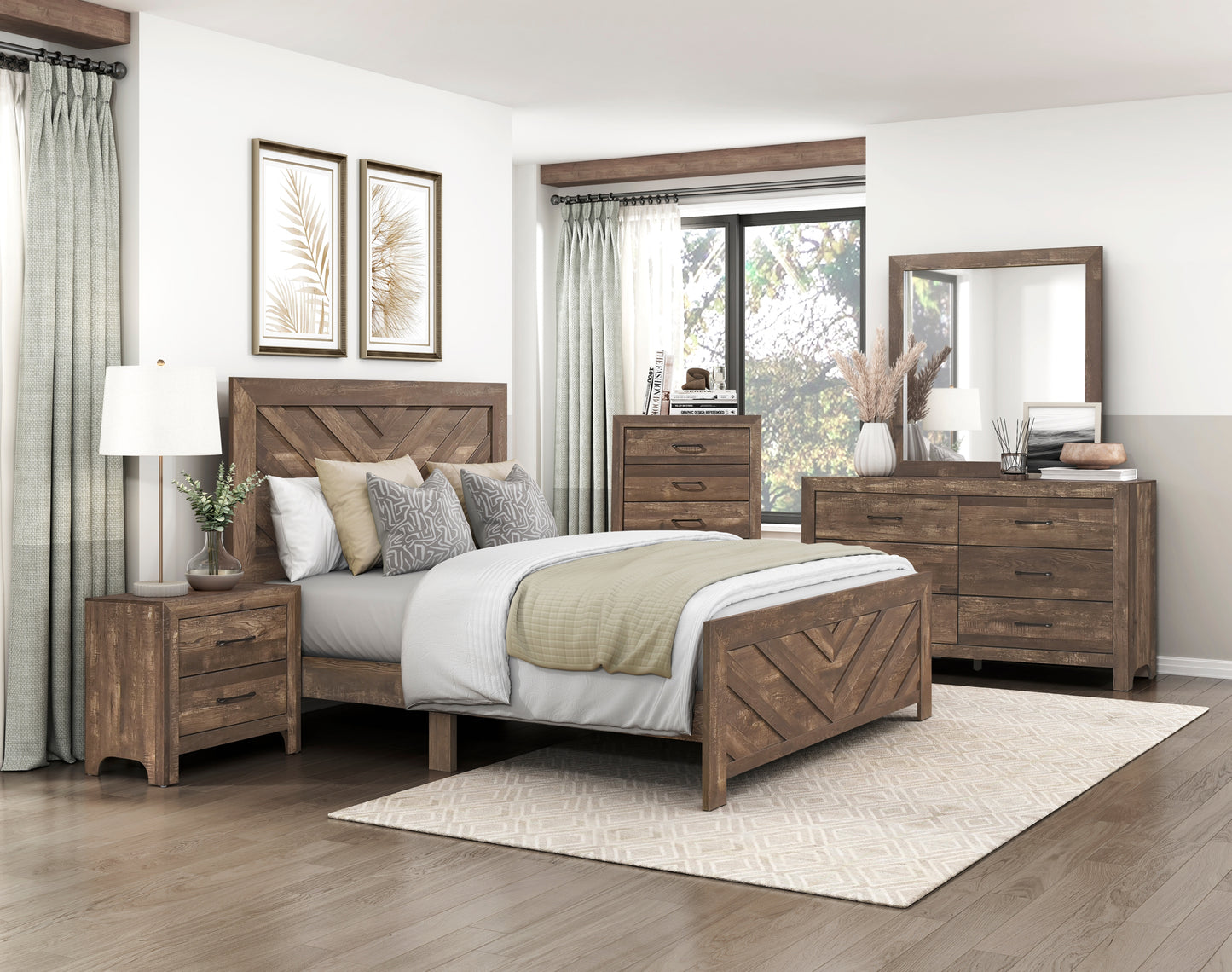 Rustic Style Bedroom Set White Queen/King/Full/Twin 1534NP Limited Stocks Toronto