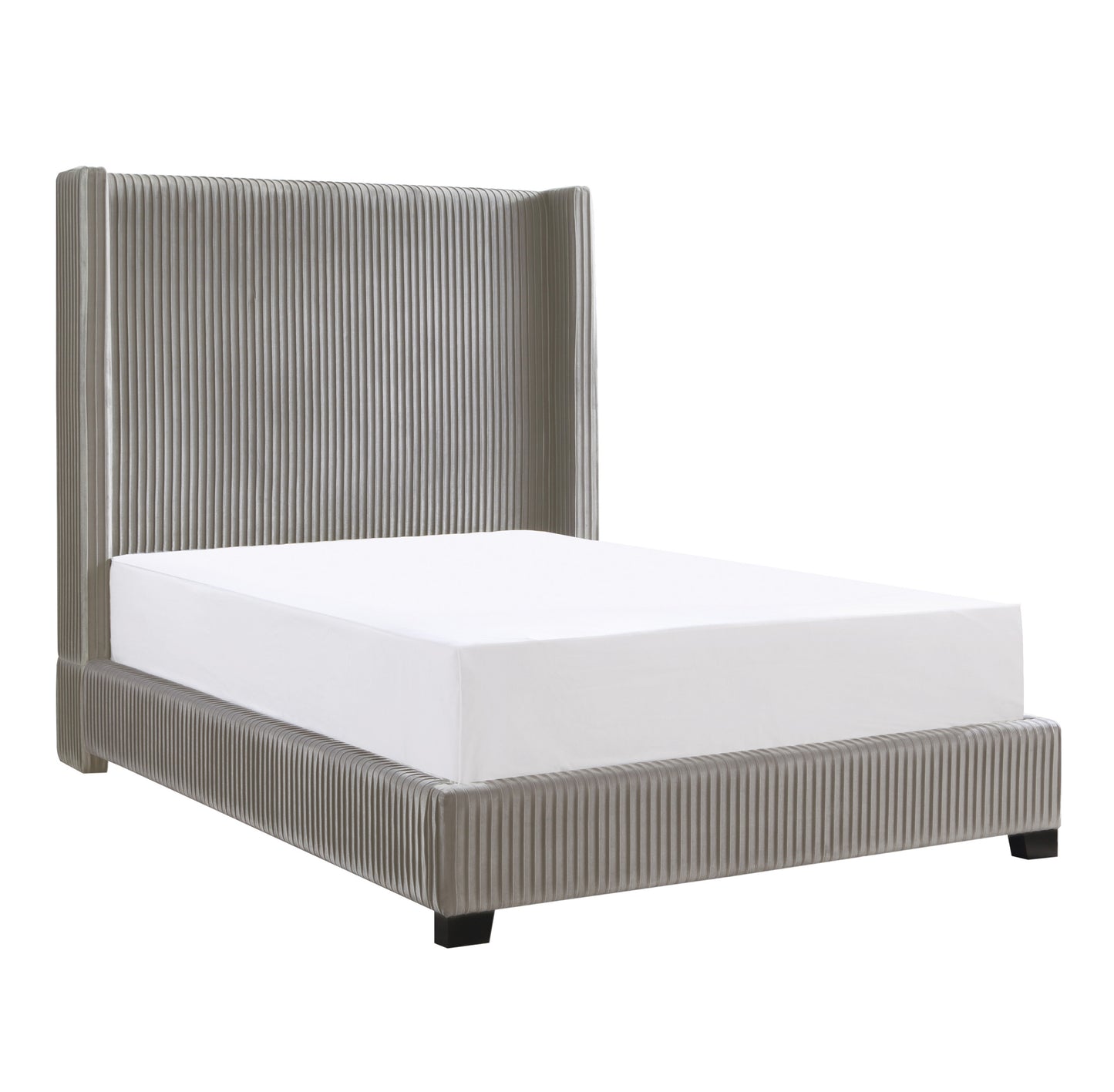 High Headboard Transitional Design Velvet Queen/King/Full Bed 1547TP Toronto/Vancouver Stocks