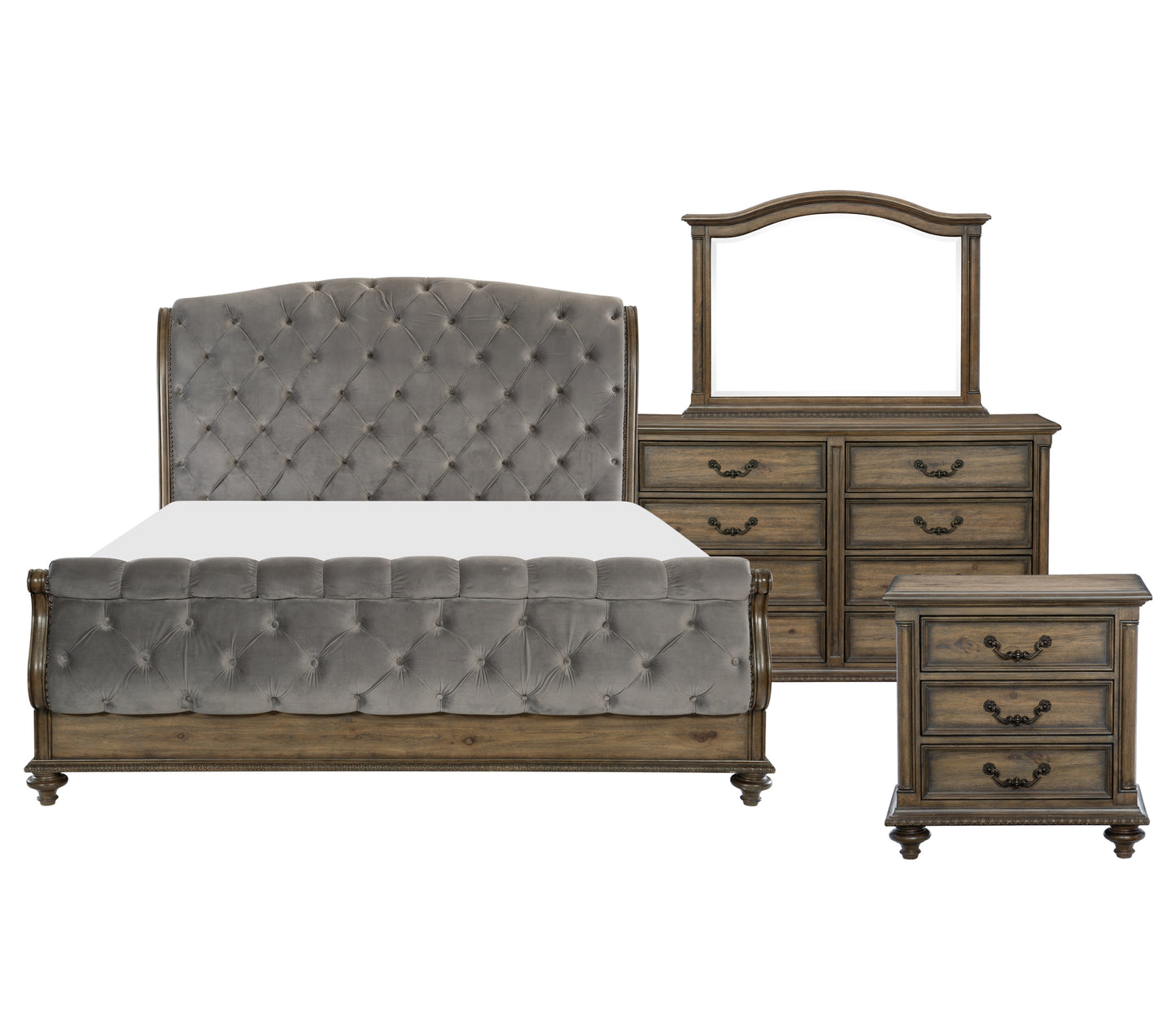 Classic Luxury Fabric Sleigh Bed & Set 1693 Limited Stocks Toronto