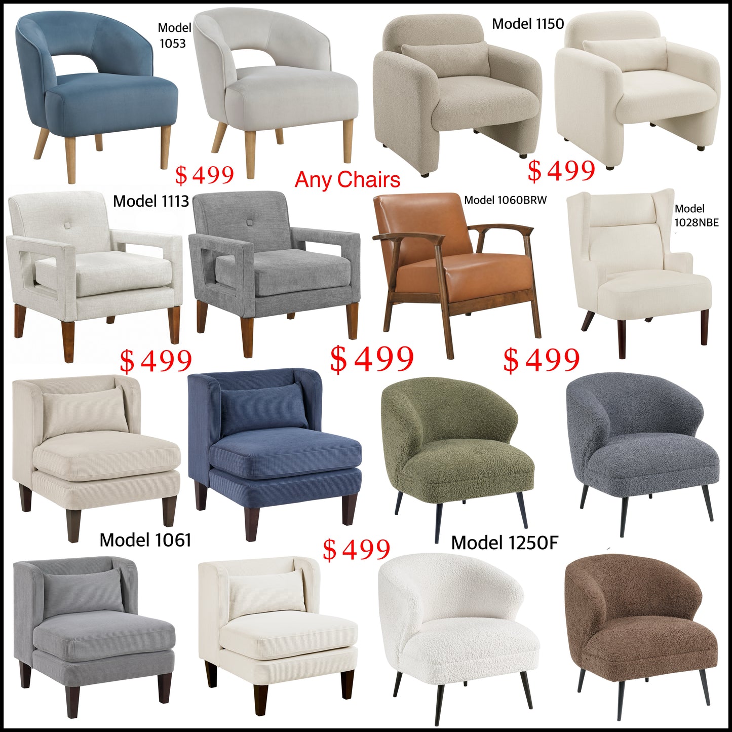 Fauteuil d'appoint contemporain en similicuir 1011DGY-1 - Article en stock à Toronto
