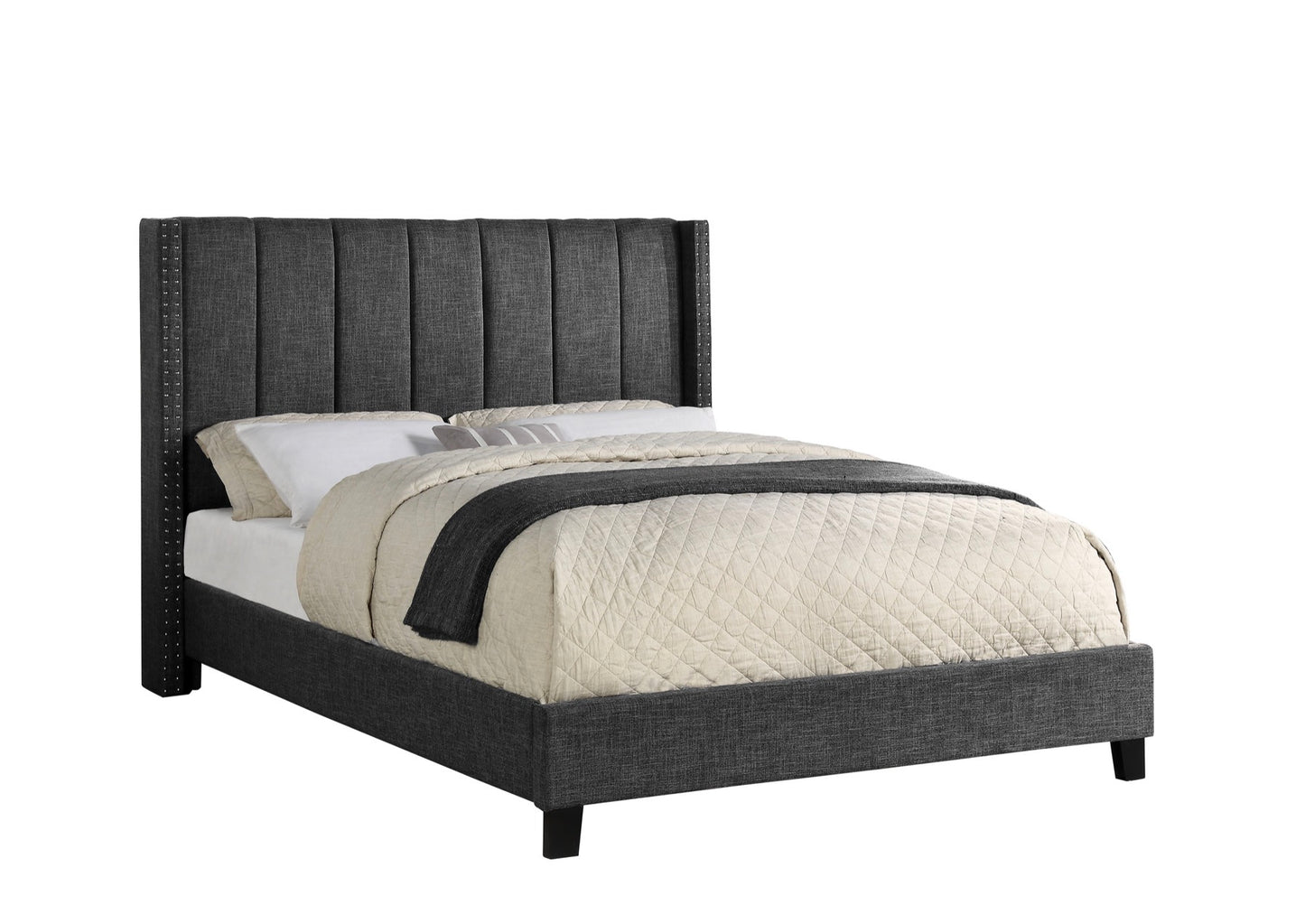 Lit en tissu, tailles double/grand/très grand, modèle 5831DG, en stock à Toronto